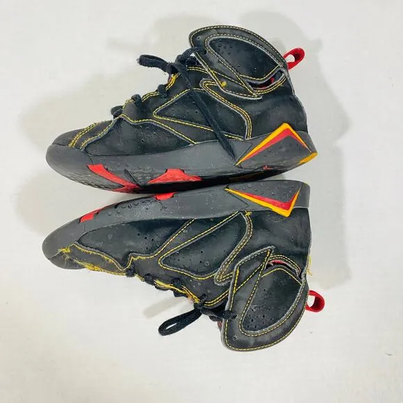Nike Jordan 7 Retro Citrus Black Red Little Kid High Top Sneaker Sz 13C