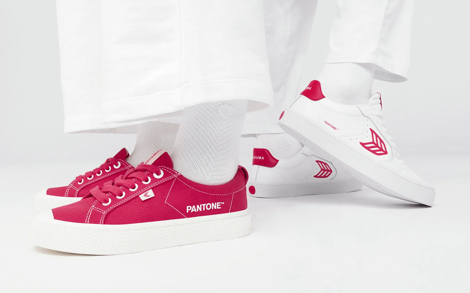 OCA High Pantone Viva Magenta Canvas Contrast Thread Sneaker Women