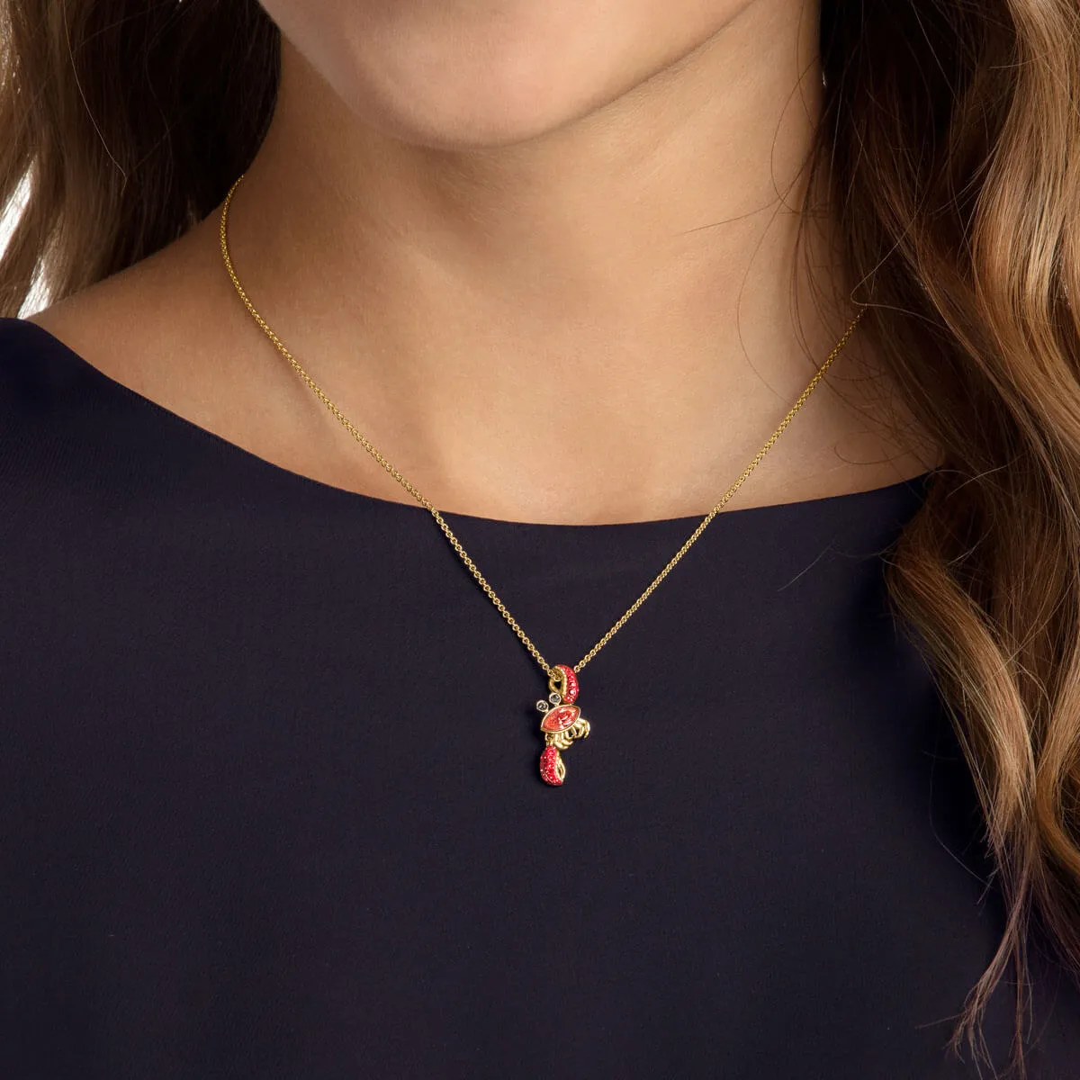 Ocean Crab Multi-Colored Gold Plating Pendant Necklace