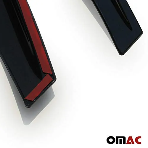 OMAC Front Side Window Wind Deflectors Visors Rain Guards | Air Rain Wind Deflector Guards with Strong 3M Adhesive Tape | 2 pcs. Dark Smoke Fits Mercedes Benz Sprinter W907 2019- 2022