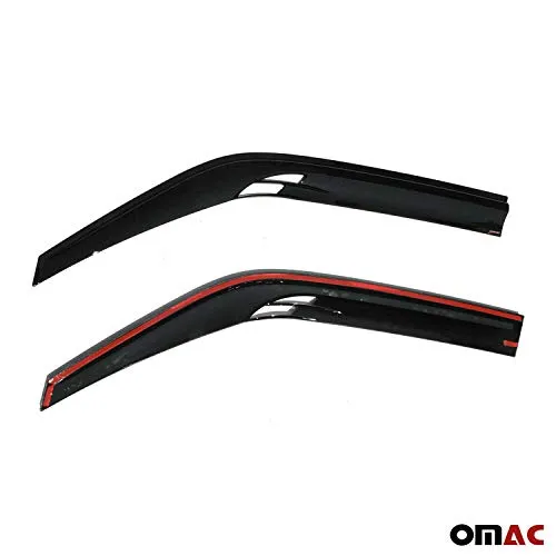 OMAC Front Side Window Wind Deflectors Visors Rain Guards | Air Rain Wind Deflector Guards with Strong 3M Adhesive Tape | 2 pcs. Dark Smoke Fits Mercedes Benz Sprinter W907 2019- 2022