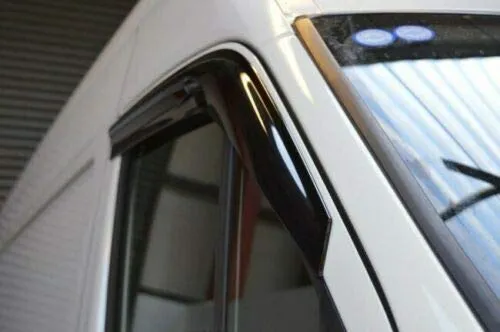 OMAC Front Side Window Wind Deflectors Visors Rain Guards | Air Rain Wind Deflector Guards with Strong 3M Adhesive Tape | 2 pcs. Dark Smoke Fits Mercedes Benz Sprinter W907 2019- 2022