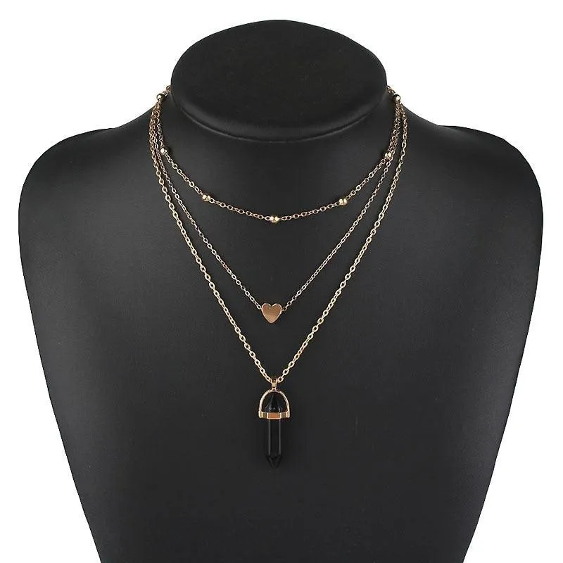 Opal Stone Boho Multi Layer Necklaces