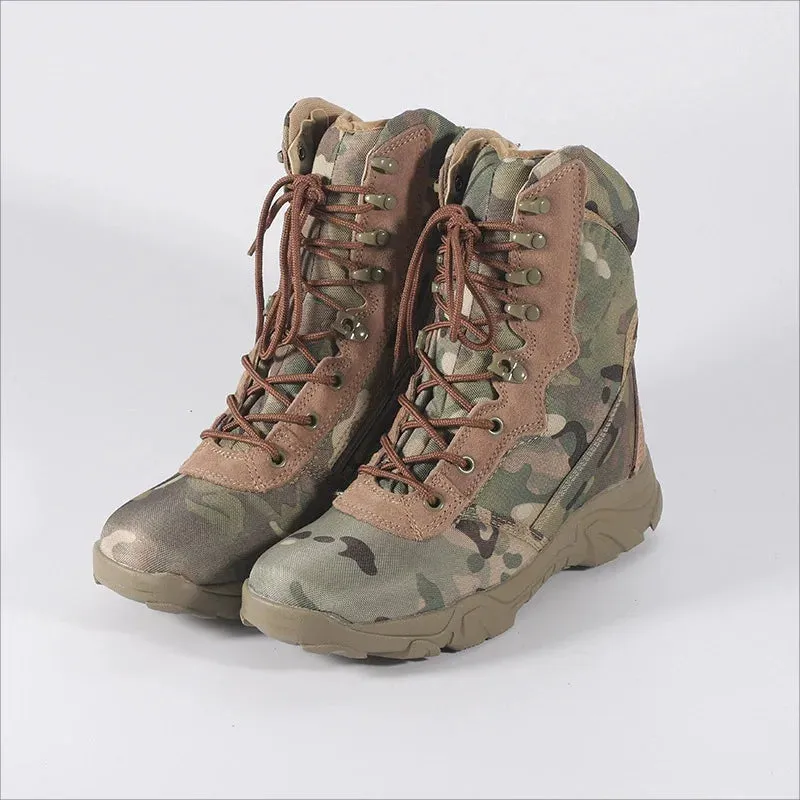 Outdoor Training Men Military Tactical Boots High-Top Desert Army Shoes Camouflage Combat Hunting Climbing Botas Hiking Shoes