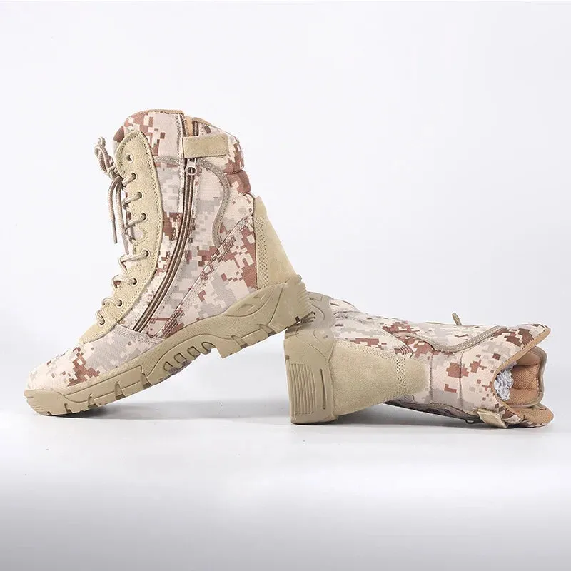 Outdoor Training Men Military Tactical Boots High-Top Desert Army Shoes Camouflage Combat Hunting Climbing Botas Hiking Shoes