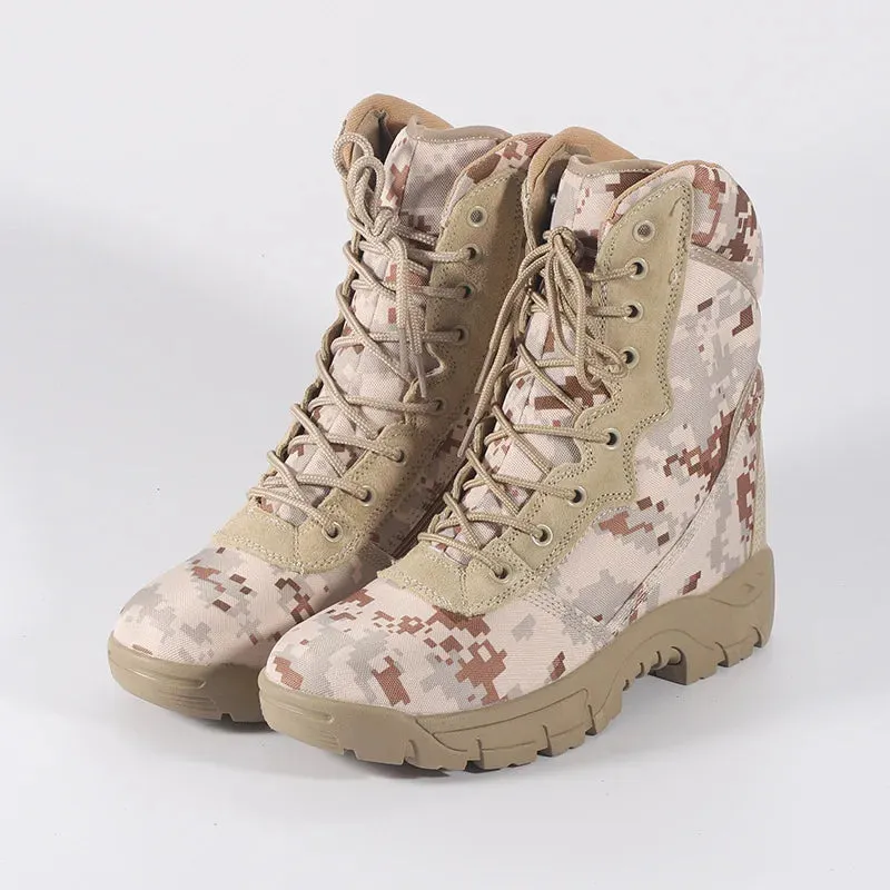 Outdoor Training Men Military Tactical Boots High-Top Desert Army Shoes Camouflage Combat Hunting Climbing Botas Hiking Shoes