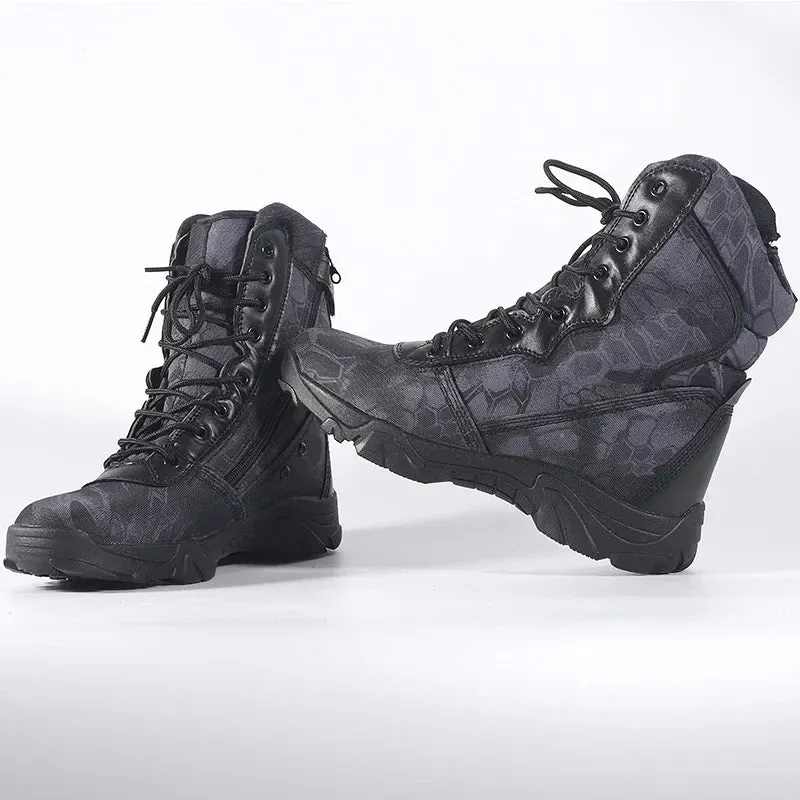 Outdoor Training Men Military Tactical Boots High-Top Desert Army Shoes Camouflage Combat Hunting Climbing Botas Hiking Shoes