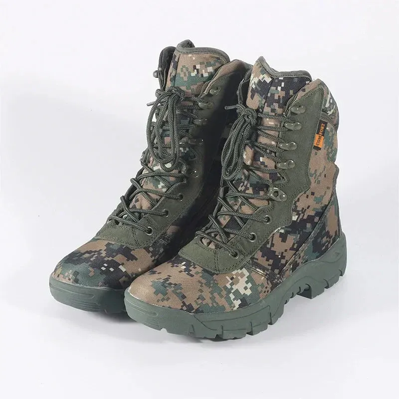 Outdoor Training Men Military Tactical Boots High-Top Desert Army Shoes Camouflage Combat Hunting Climbing Botas Hiking Shoes