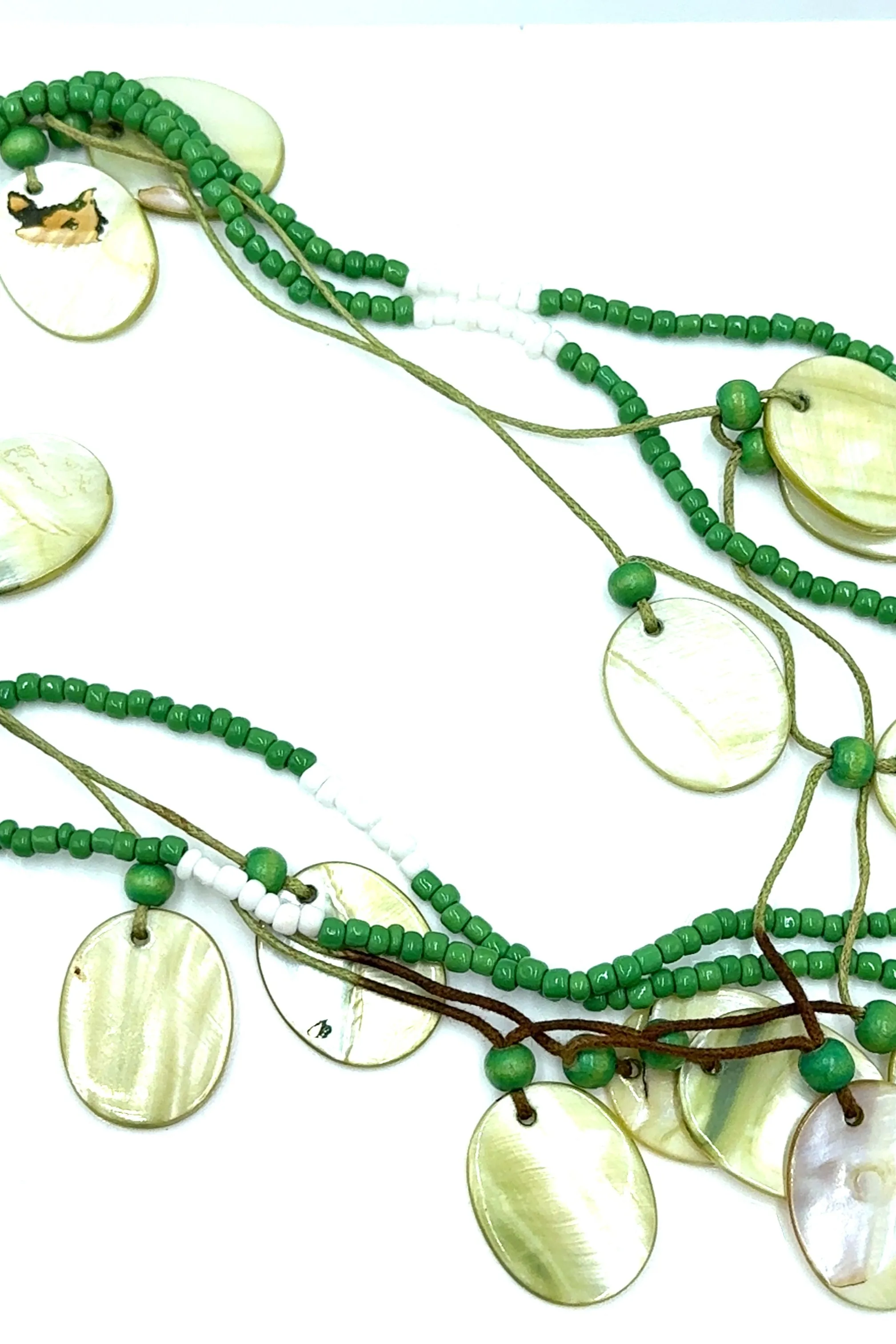 Oval Shell Beaded Multi Layer Necklace
