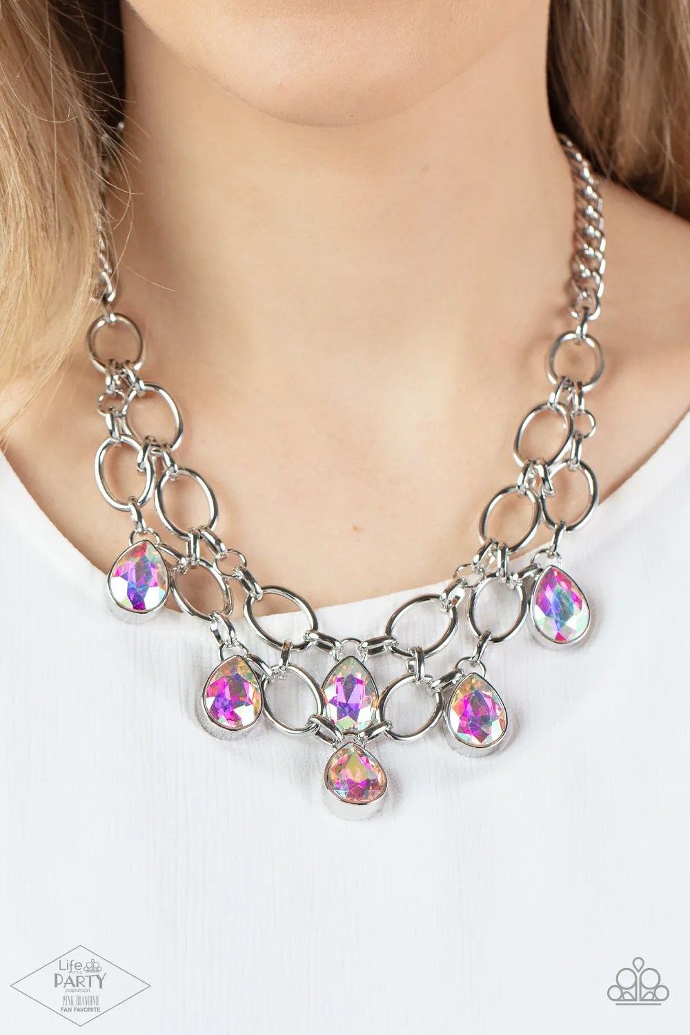 Paparazzi Show-Stopping Shimmer - Multi Necklace - Life of the Party Pink Diamond Exclusive
