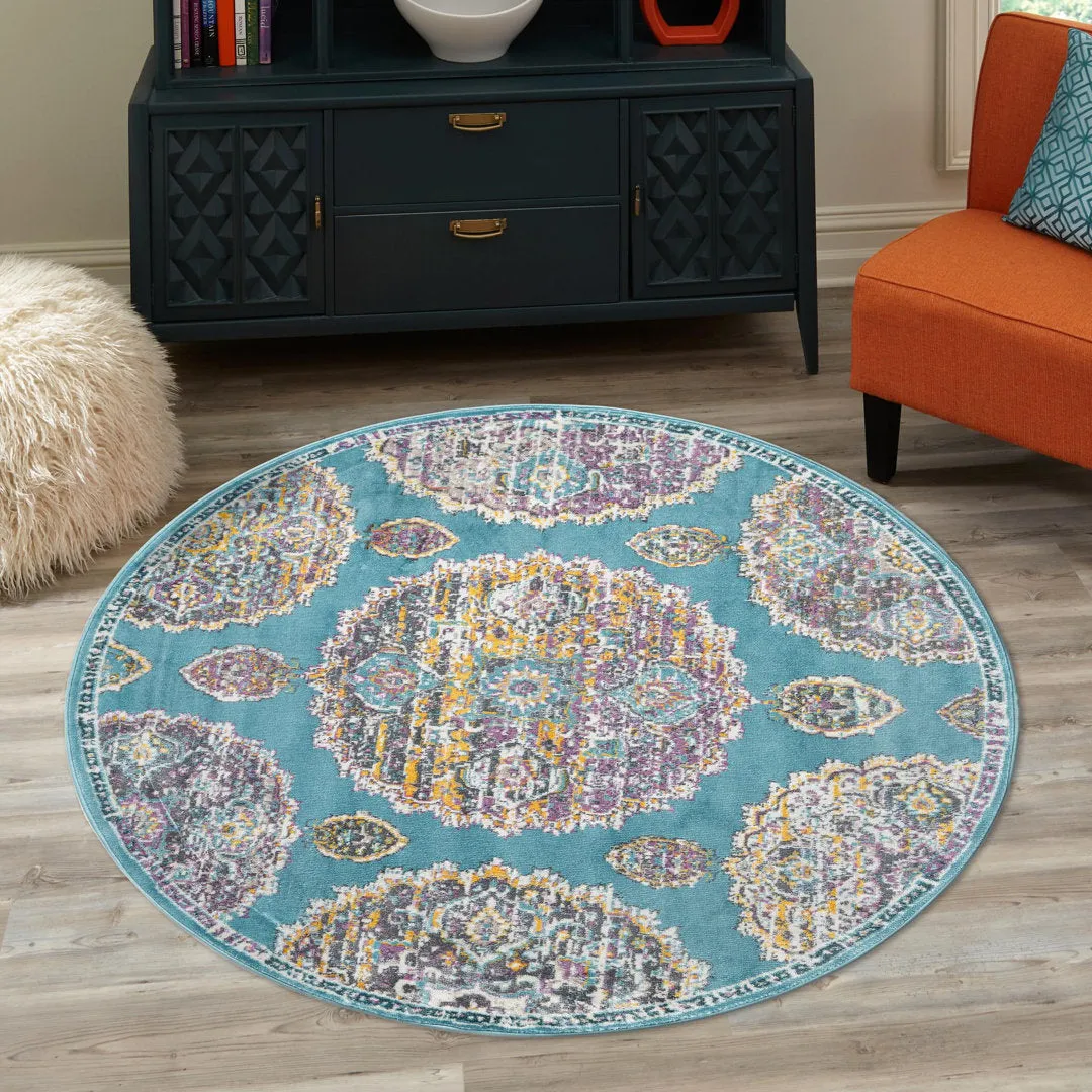 Paragon Rug_Blue Rugs.com Rug Size: Round 5'5"