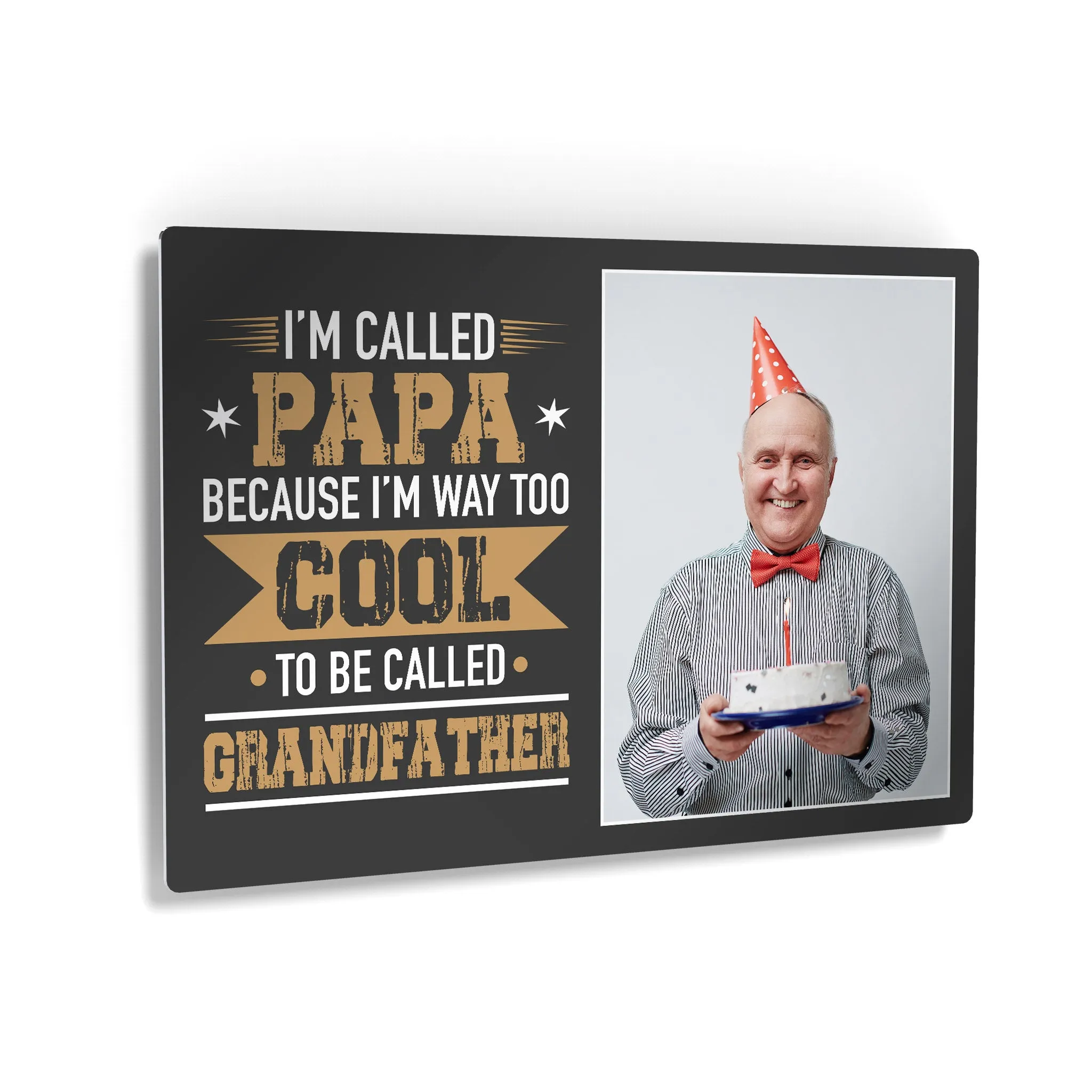Personalized Father Gift Wall Art Custom Photo I'm Called Papa Because I'm Way too Cool Grandfather