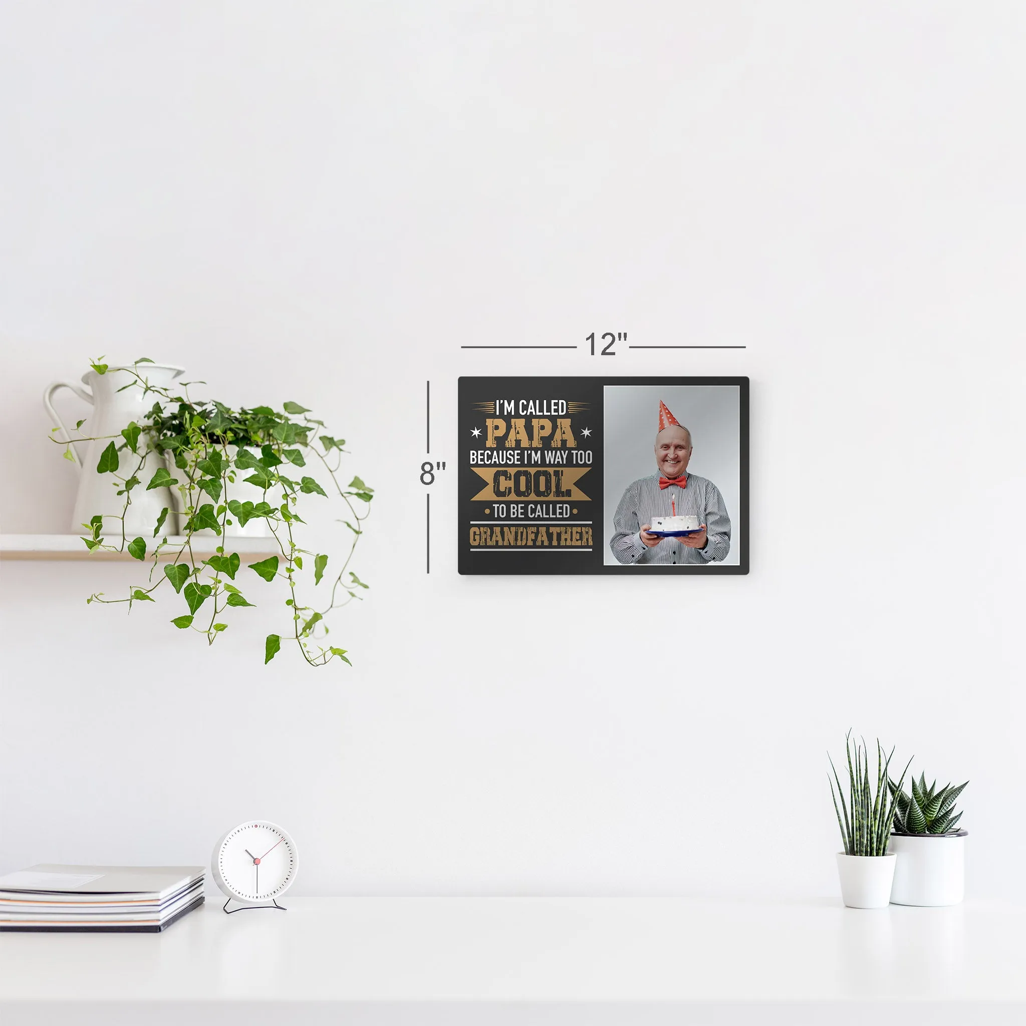 Personalized Father Gift Wall Art Custom Photo I'm Called Papa Because I'm Way too Cool Grandfather