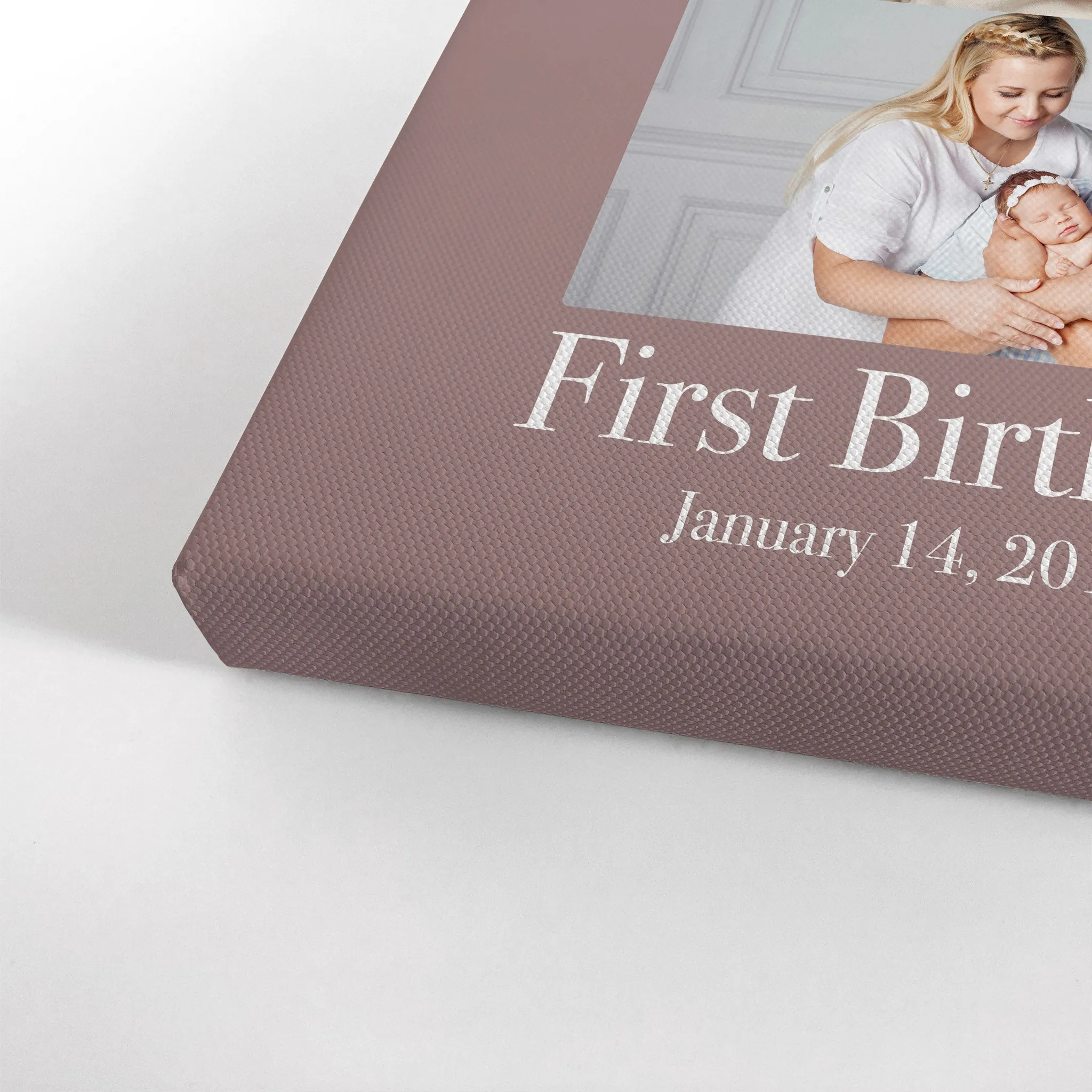 Personalized Gift Wall Art Custom Photo Collage Nursery First Birthday Custom Text and Date