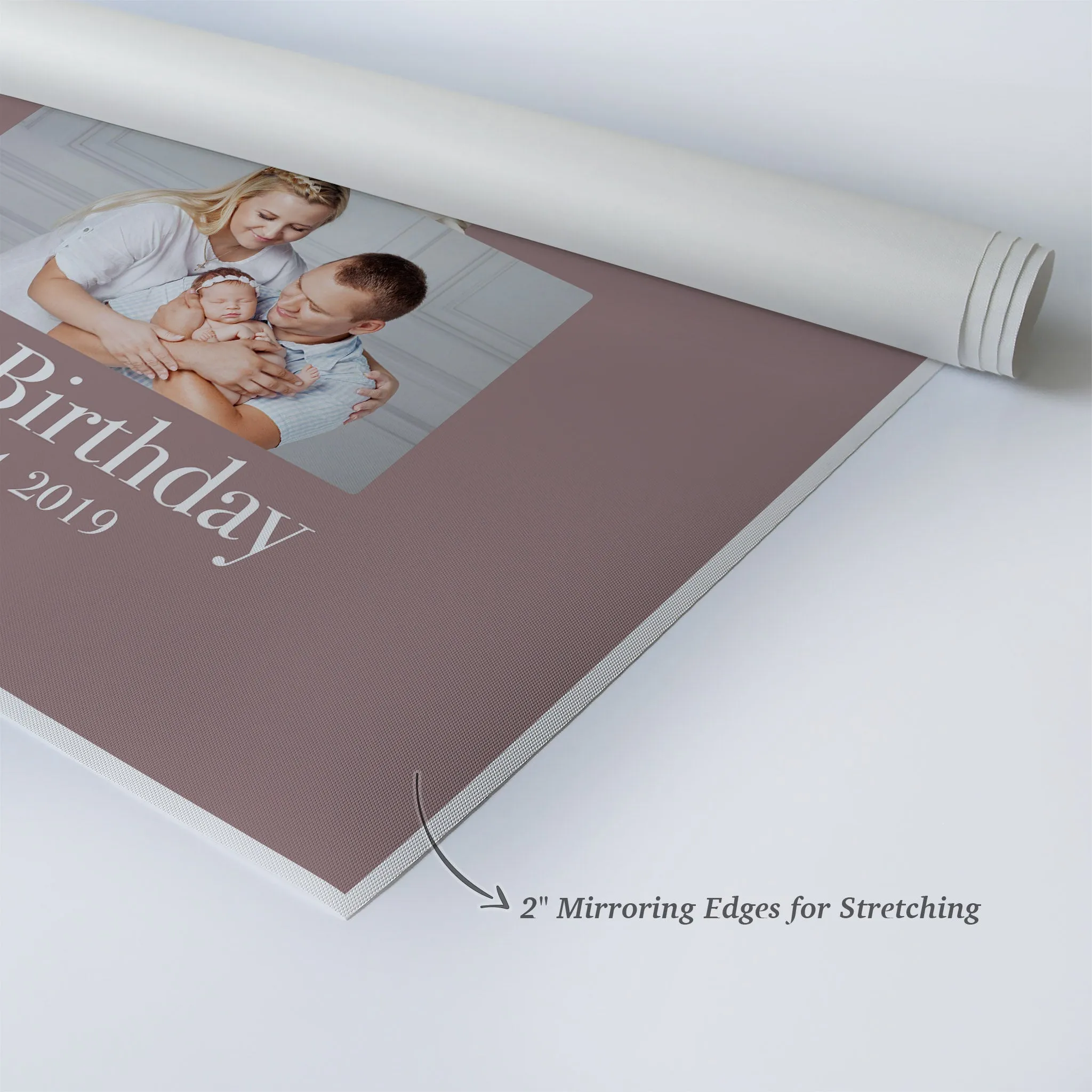 Personalized Gift Wall Art Custom Photo Collage Nursery First Birthday Custom Text and Date