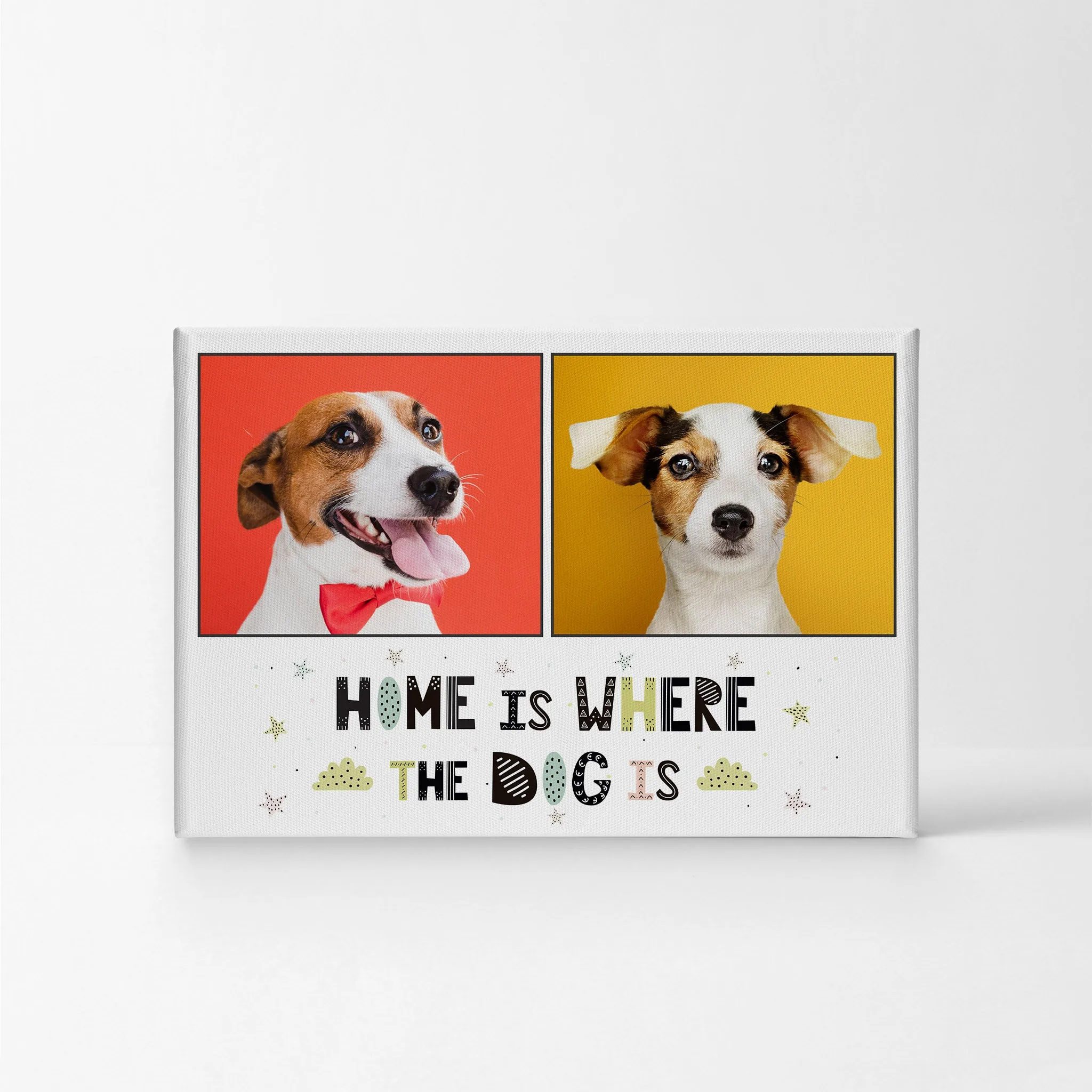 Personalized Gift Wall Art Custom Photo Collage Pet - Home is Where the Dog is