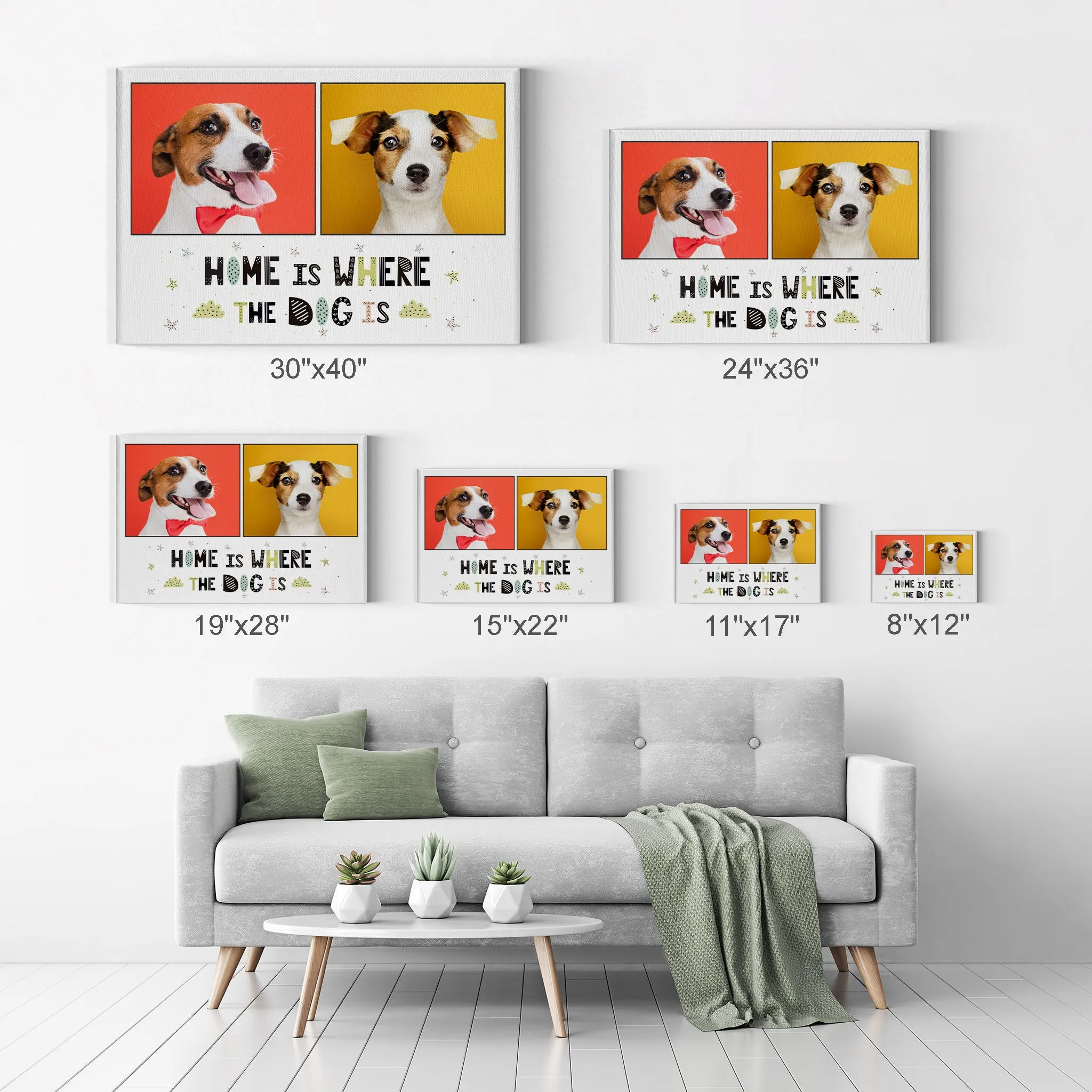 Personalized Gift Wall Art Custom Photo Collage Pet - Home is Where the Dog is