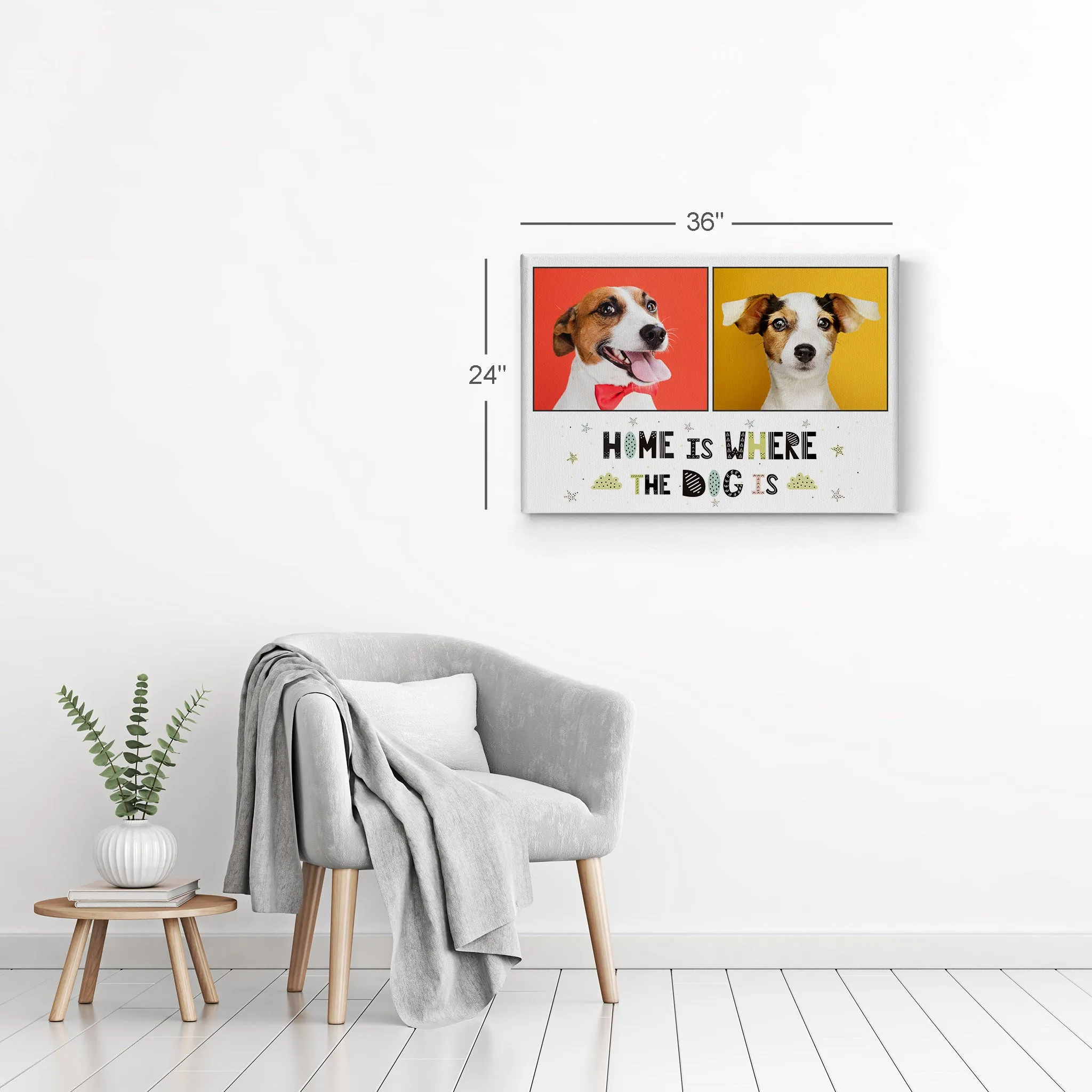 Personalized Gift Wall Art Custom Photo Collage Pet - Home is Where the Dog is