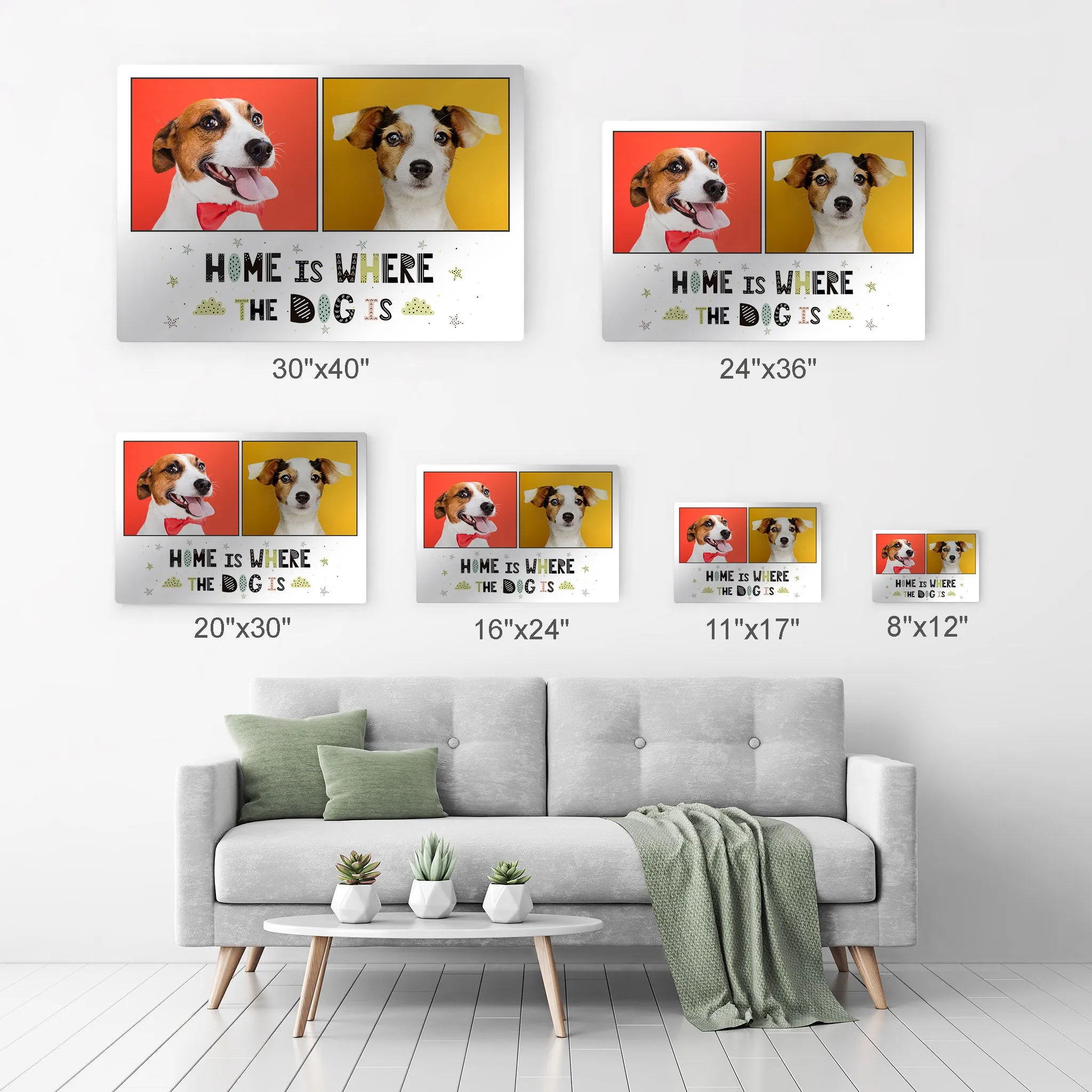 Personalized Gift Wall Art Custom Photo Collage Pet - Home is Where the Dog is