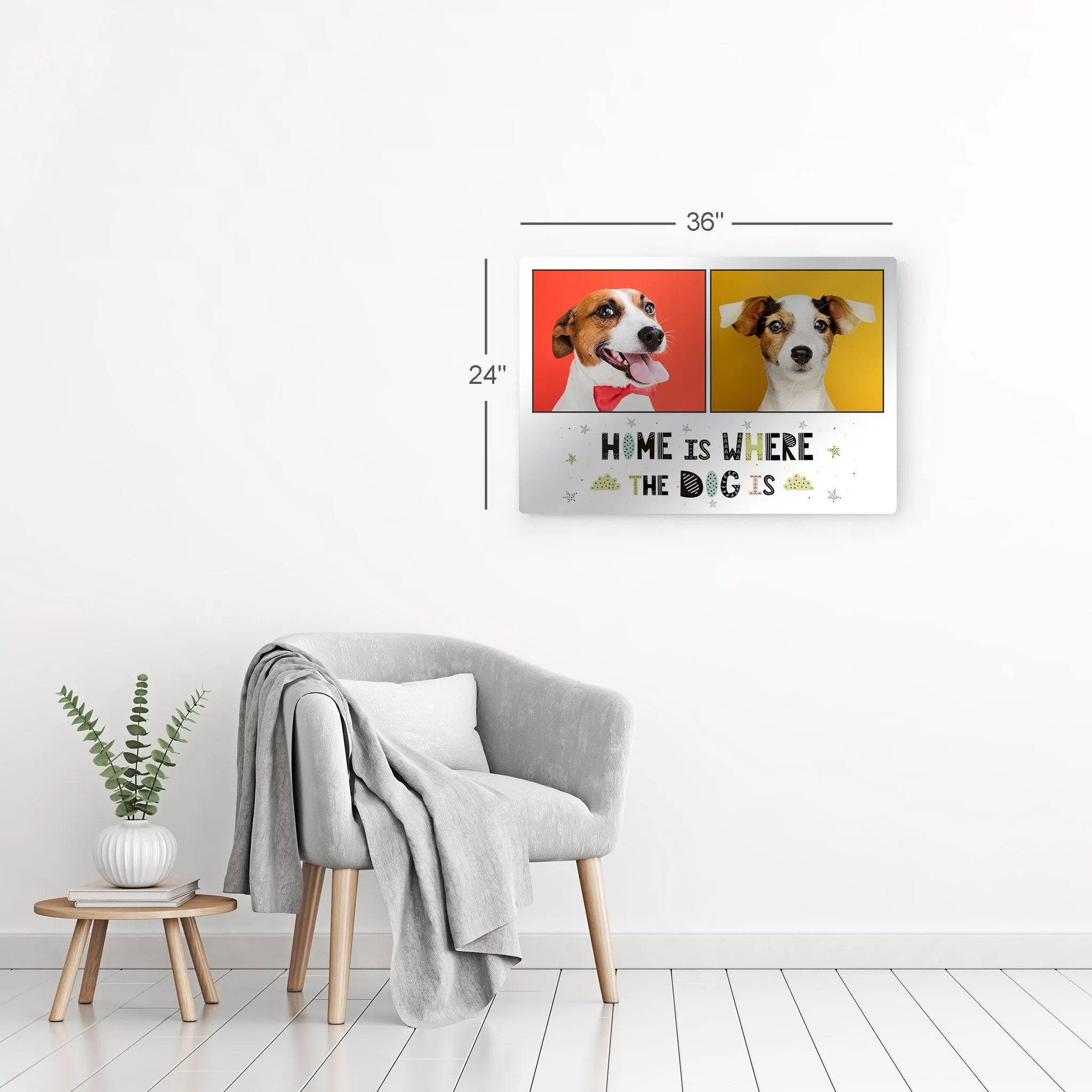 Personalized Gift Wall Art Custom Photo Collage Pet - Home is Where the Dog is