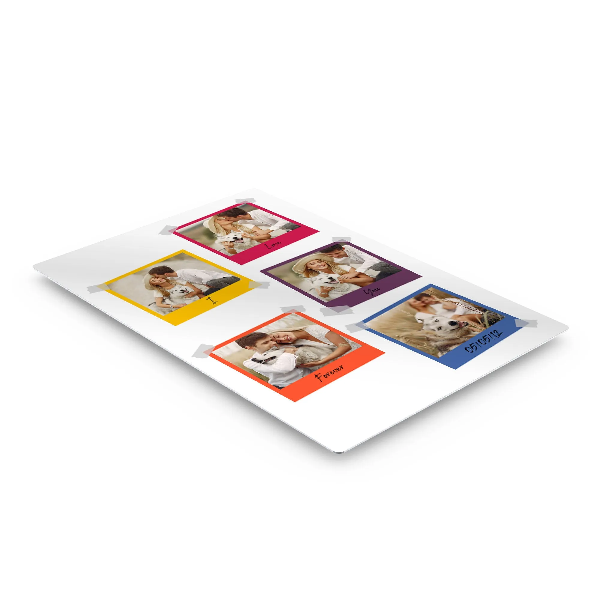 Personalized Gift Wall Art Custom Photo Collage with Colorful Polaroid Frames and Customized Text