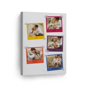 Personalized Gift Wall Art Custom Photo Collage with Colorful Polaroid Frames and Customized Text