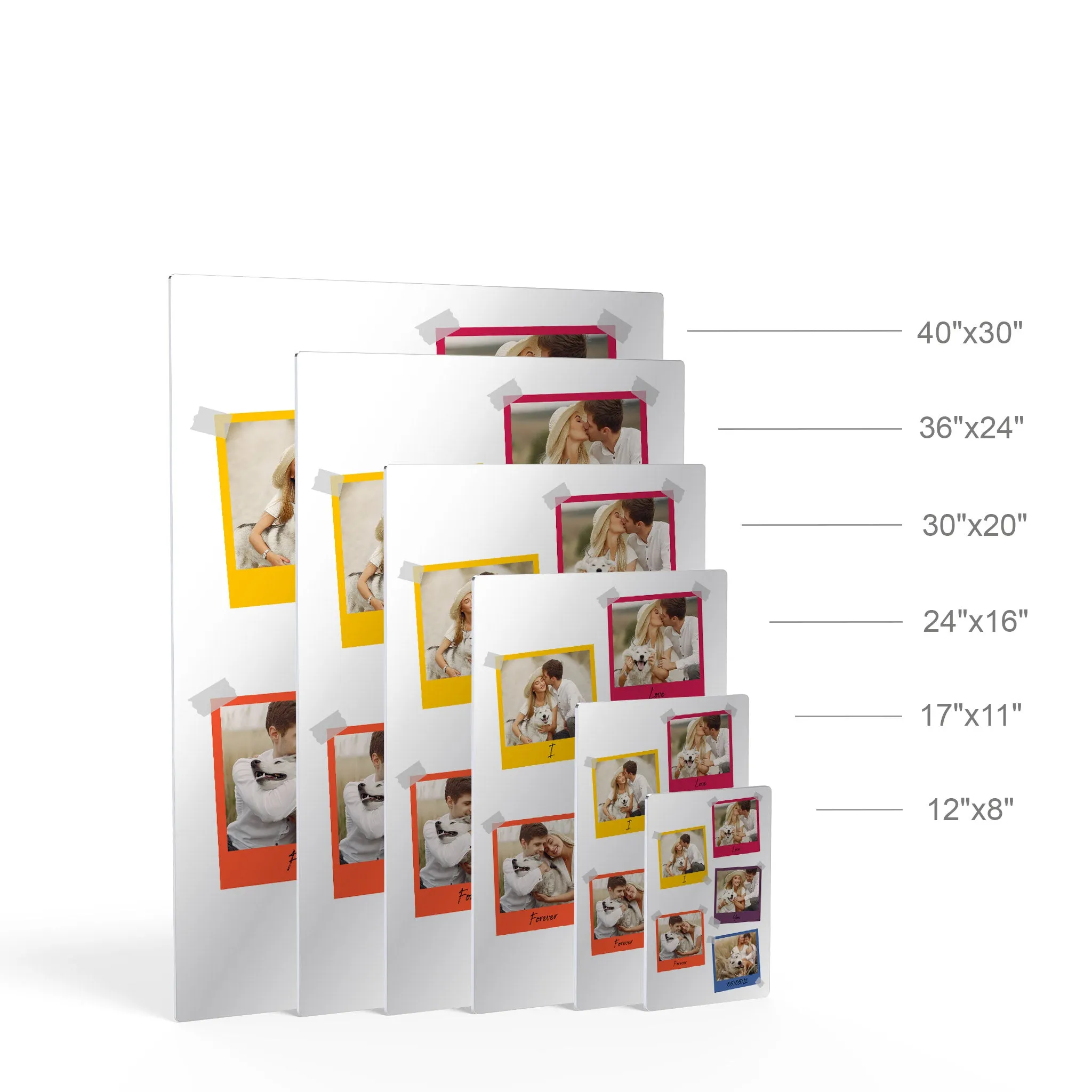 Personalized Gift Wall Art Custom Photo Collage with Colorful Polaroid Frames and Customized Text