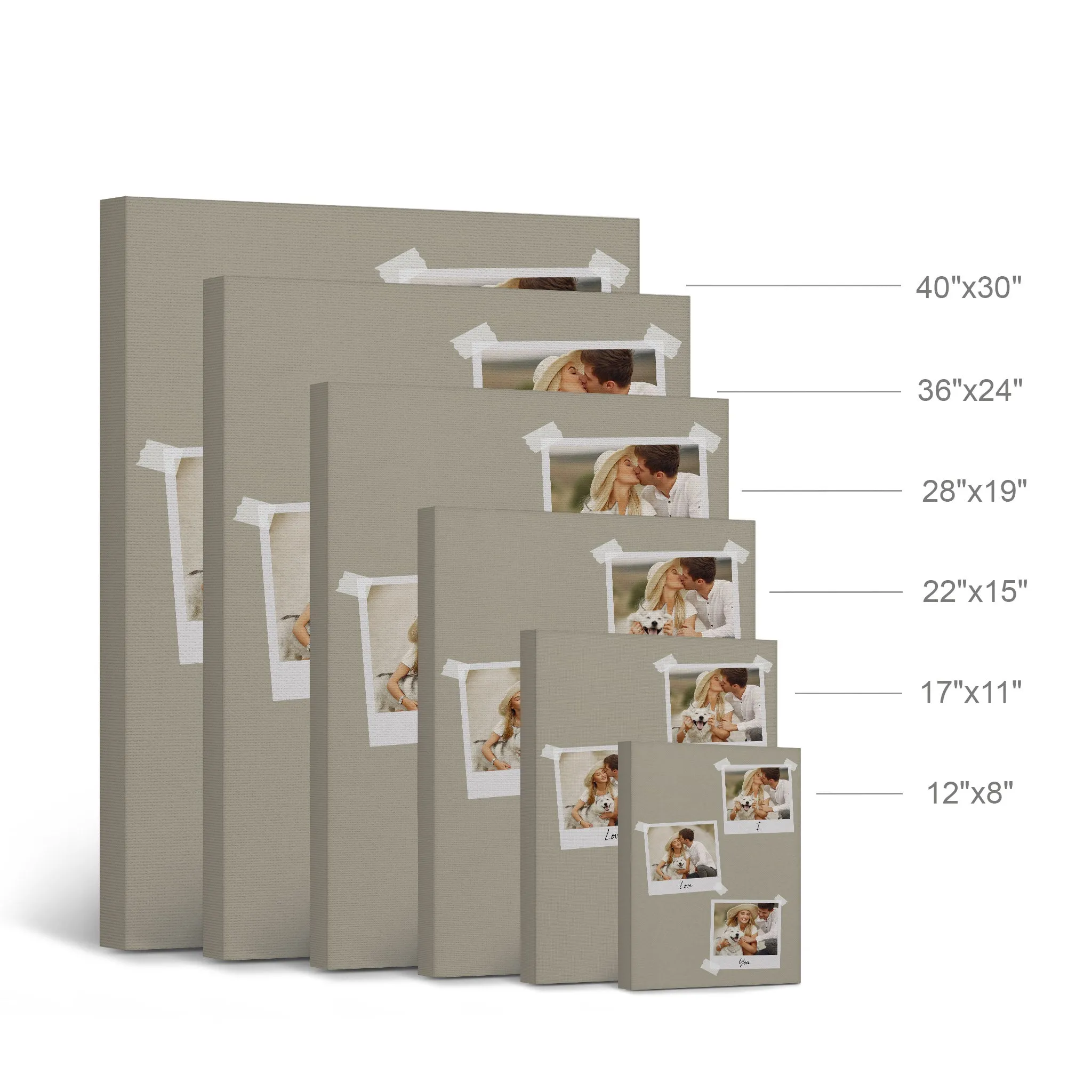 Personalized Gift Wall Art Custom Photo Collage with Polaroid Frames and Customized Text