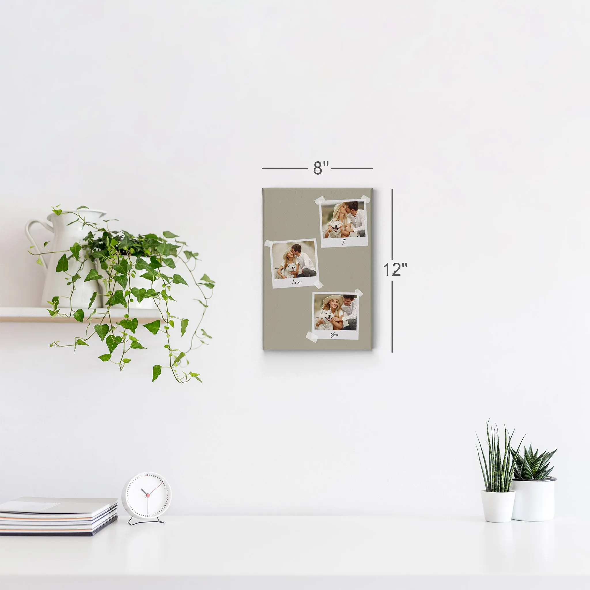 Personalized Gift Wall Art Custom Photo Collage with Polaroid Frames and Customized Text