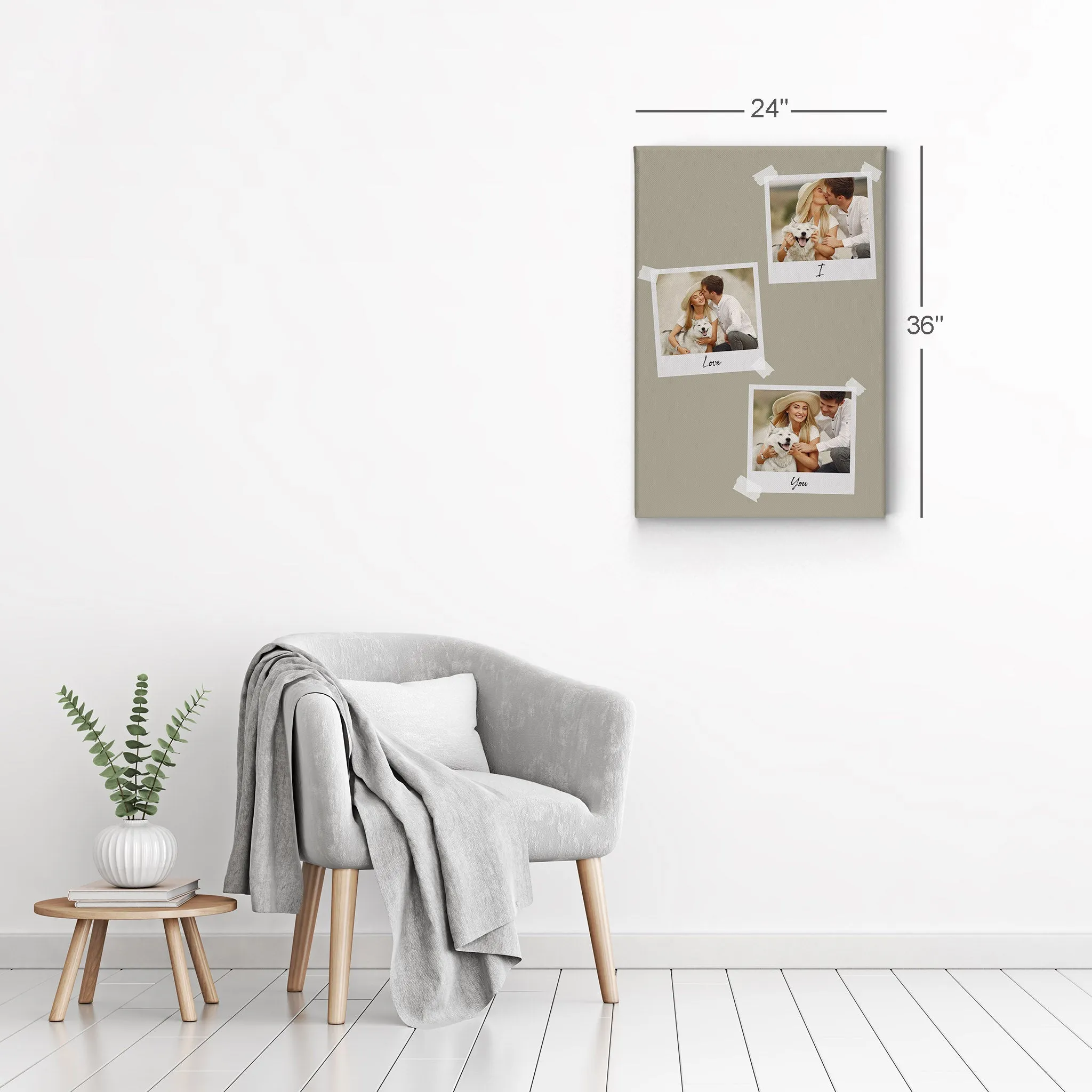 Personalized Gift Wall Art Custom Photo Collage with Polaroid Frames and Customized Text