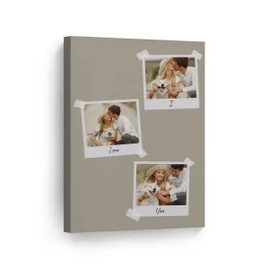 Personalized Gift Wall Art Custom Photo Collage with Polaroid Frames and Customized Text