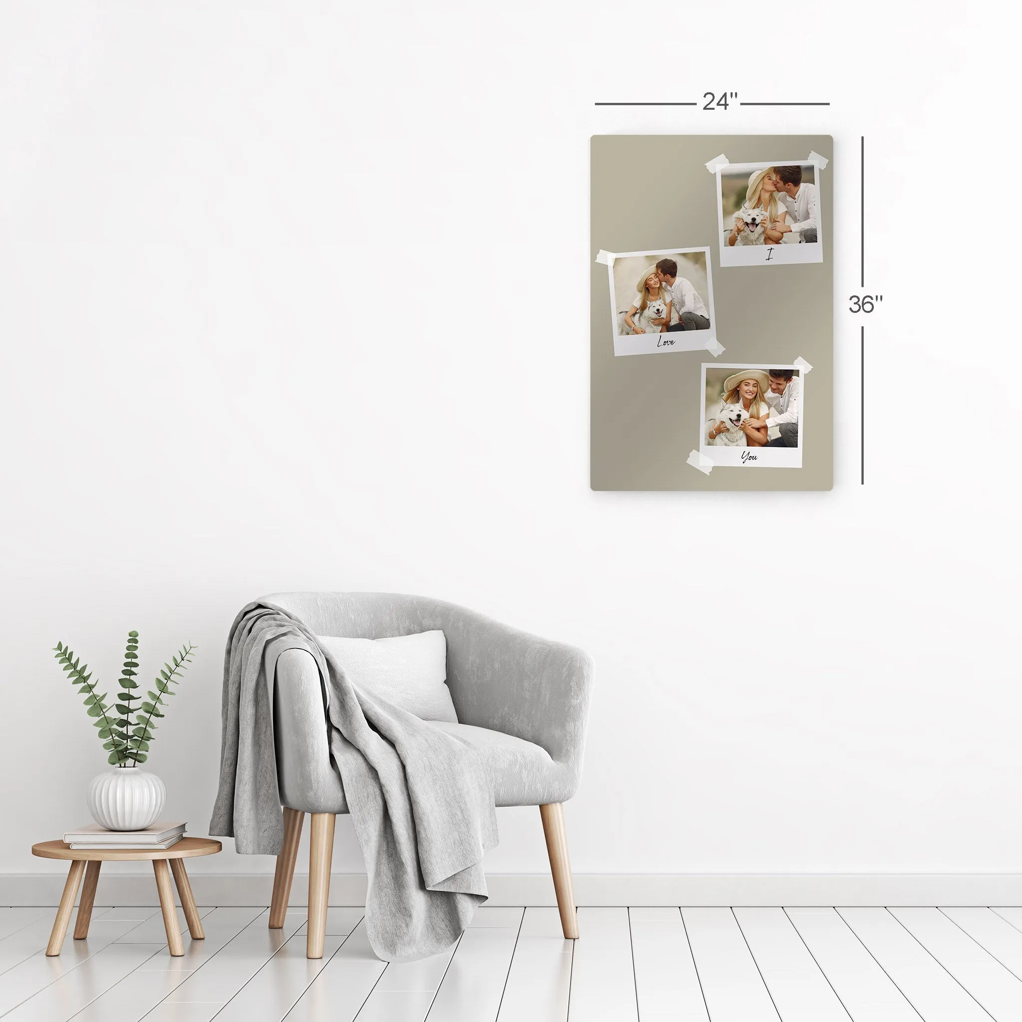 Personalized Gift Wall Art Custom Photo Collage with Polaroid Frames and Customized Text