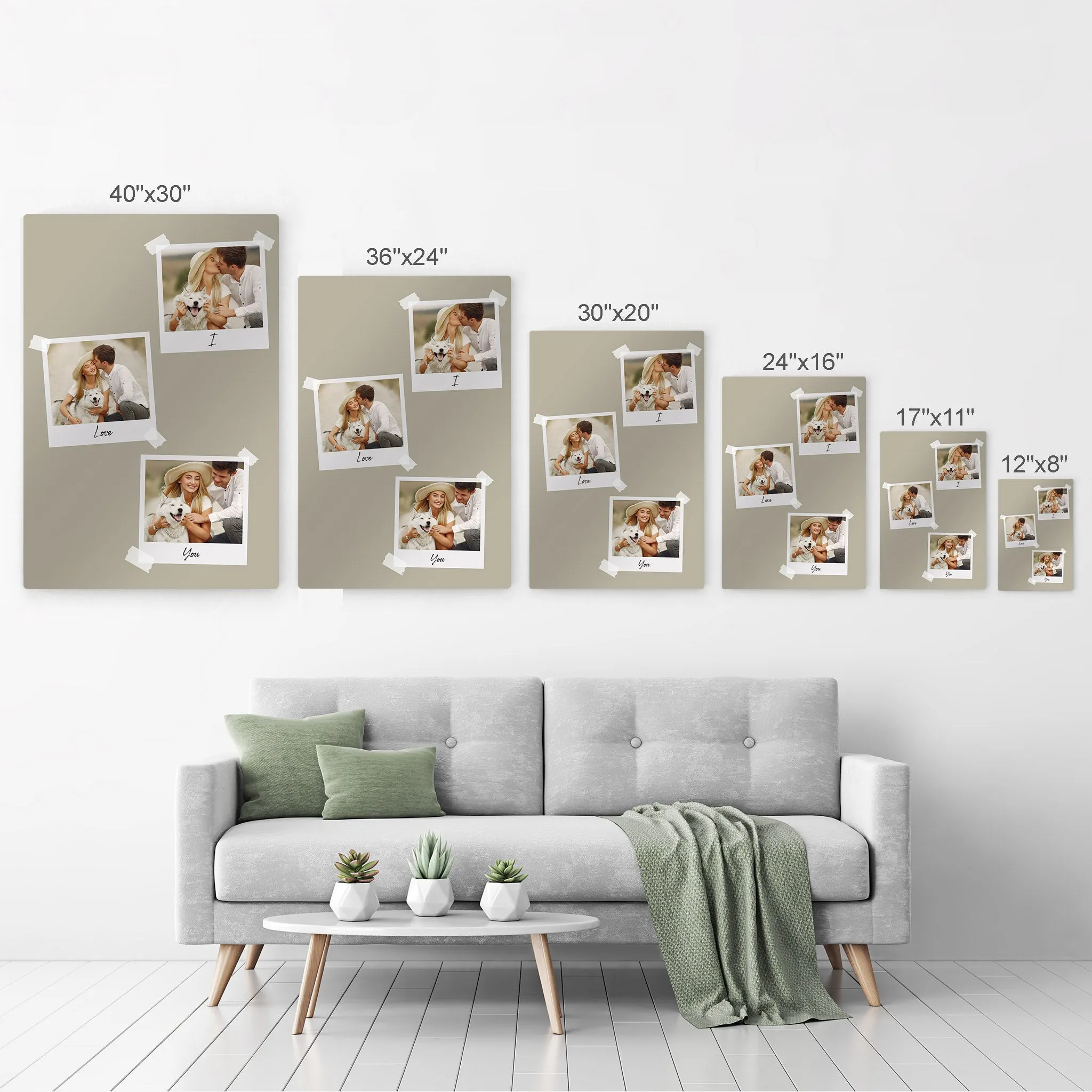 Personalized Gift Wall Art Custom Photo Collage with Polaroid Frames and Customized Text