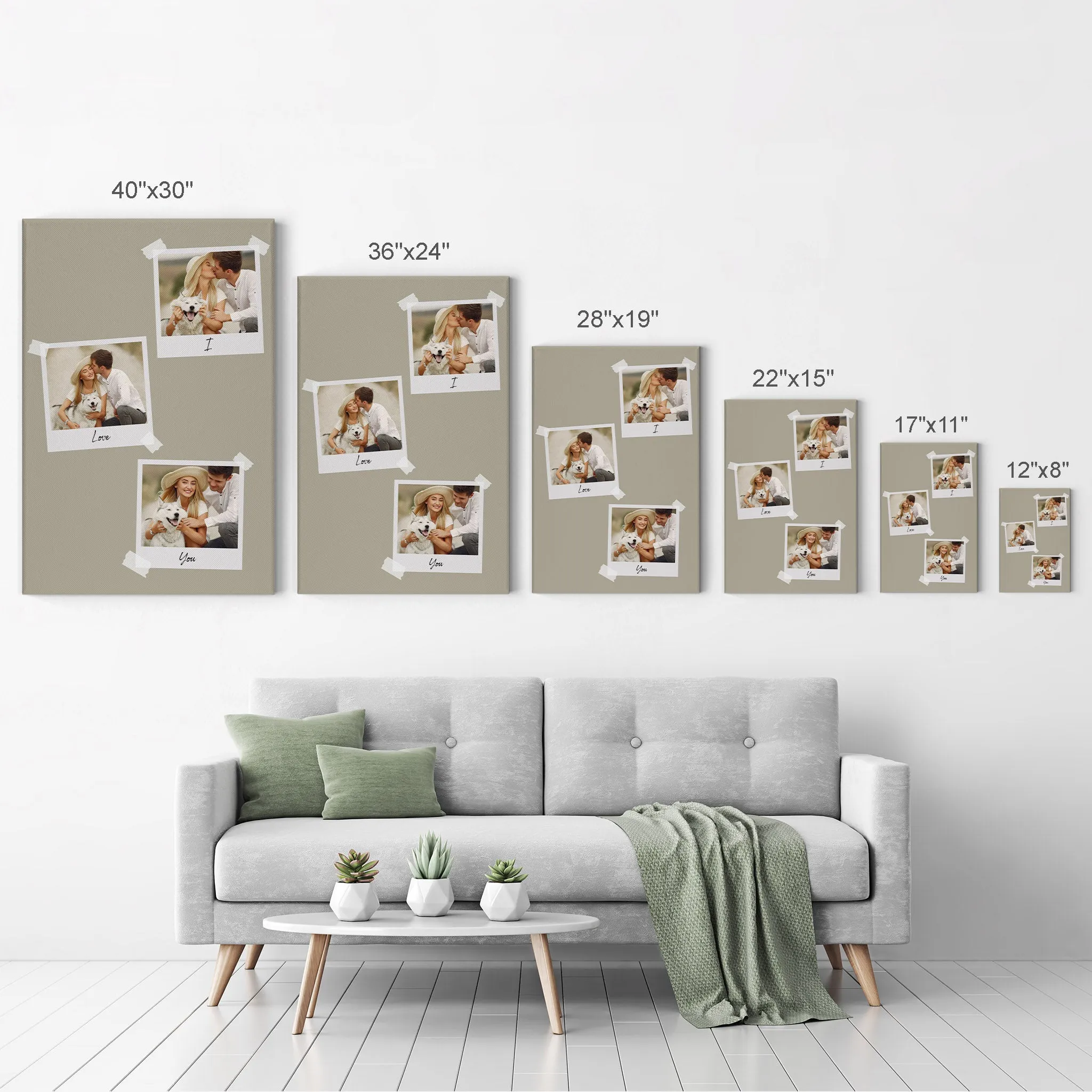 Personalized Gift Wall Art Custom Photo Collage with Polaroid Frames and Customized Text