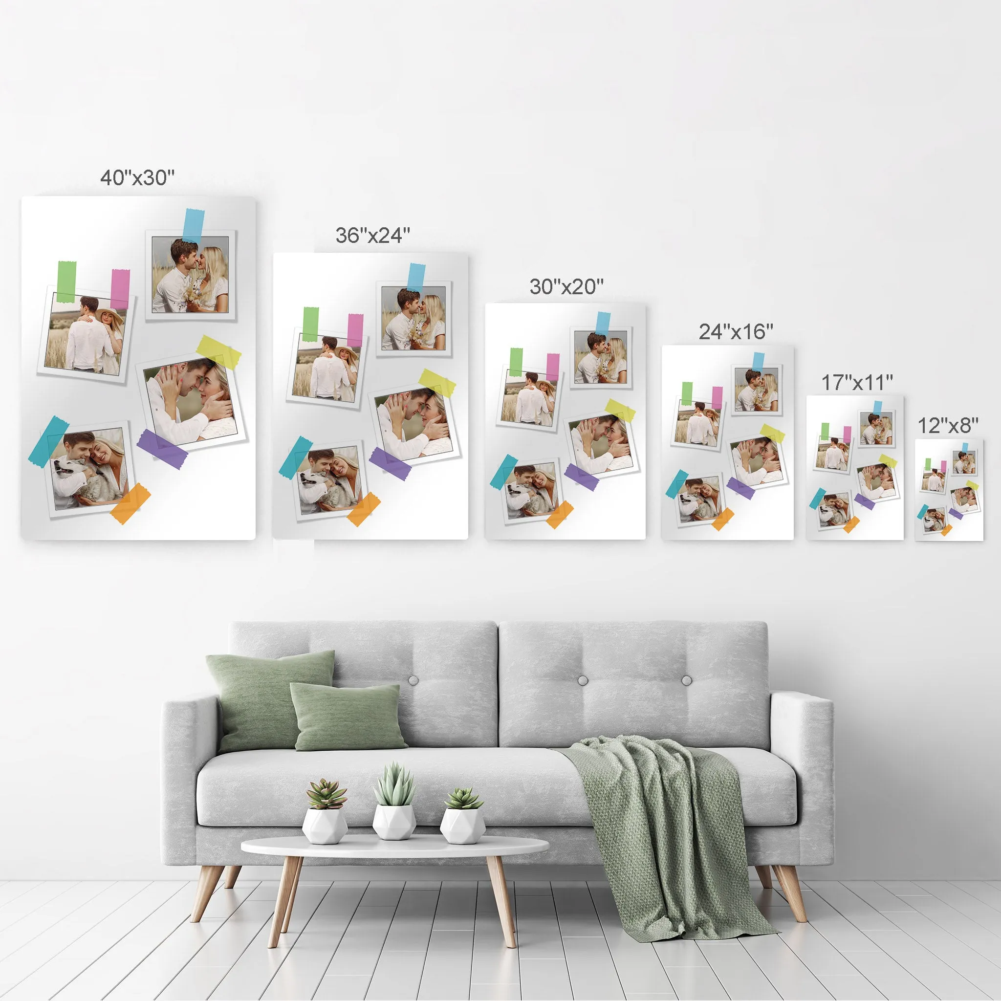 Personalized Gift Wall Art Custom Photo Collage with Polaroid Frames