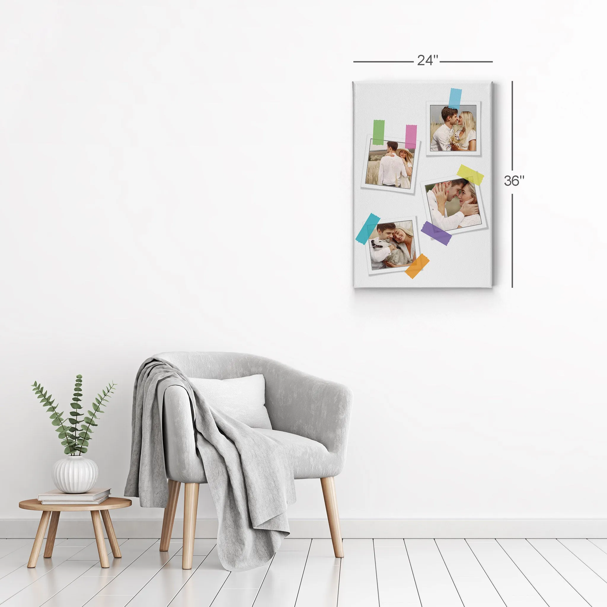 Personalized Gift Wall Art Custom Photo Collage with Polaroid Frames