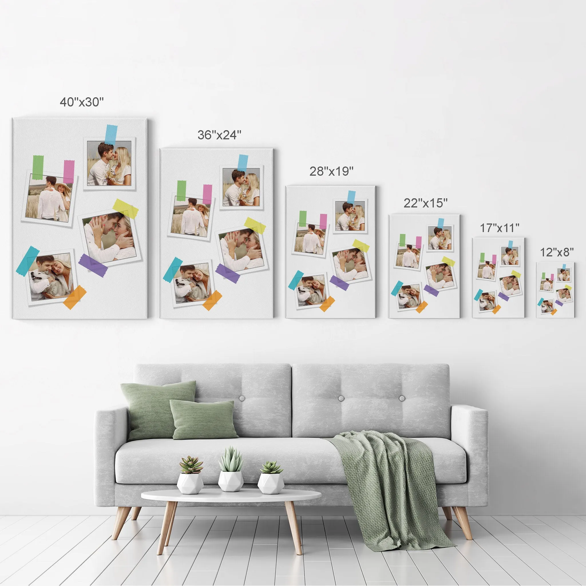 Personalized Gift Wall Art Custom Photo Collage with Polaroid Frames