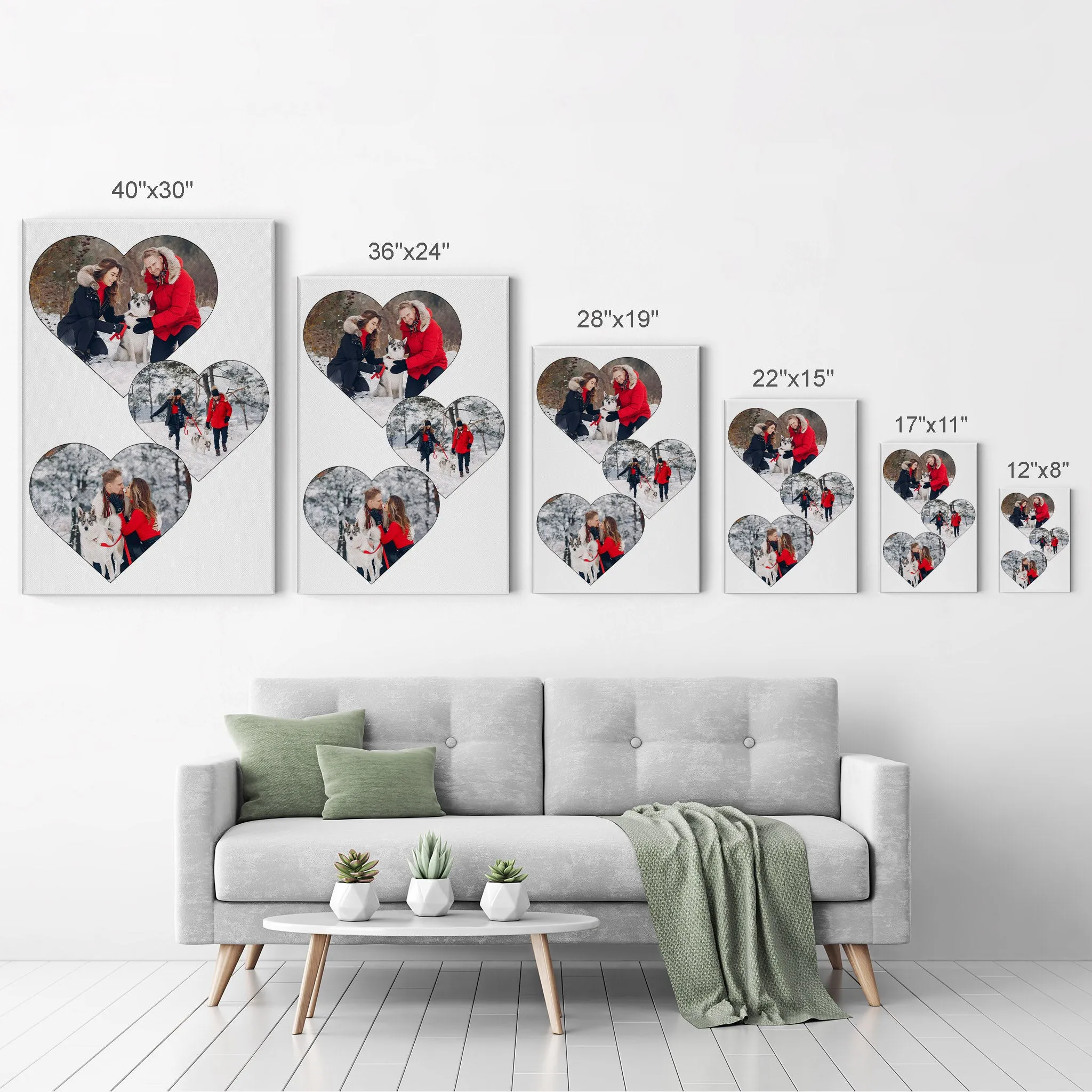 Personalized Gift Wall Art Heart Custom Photo Collage