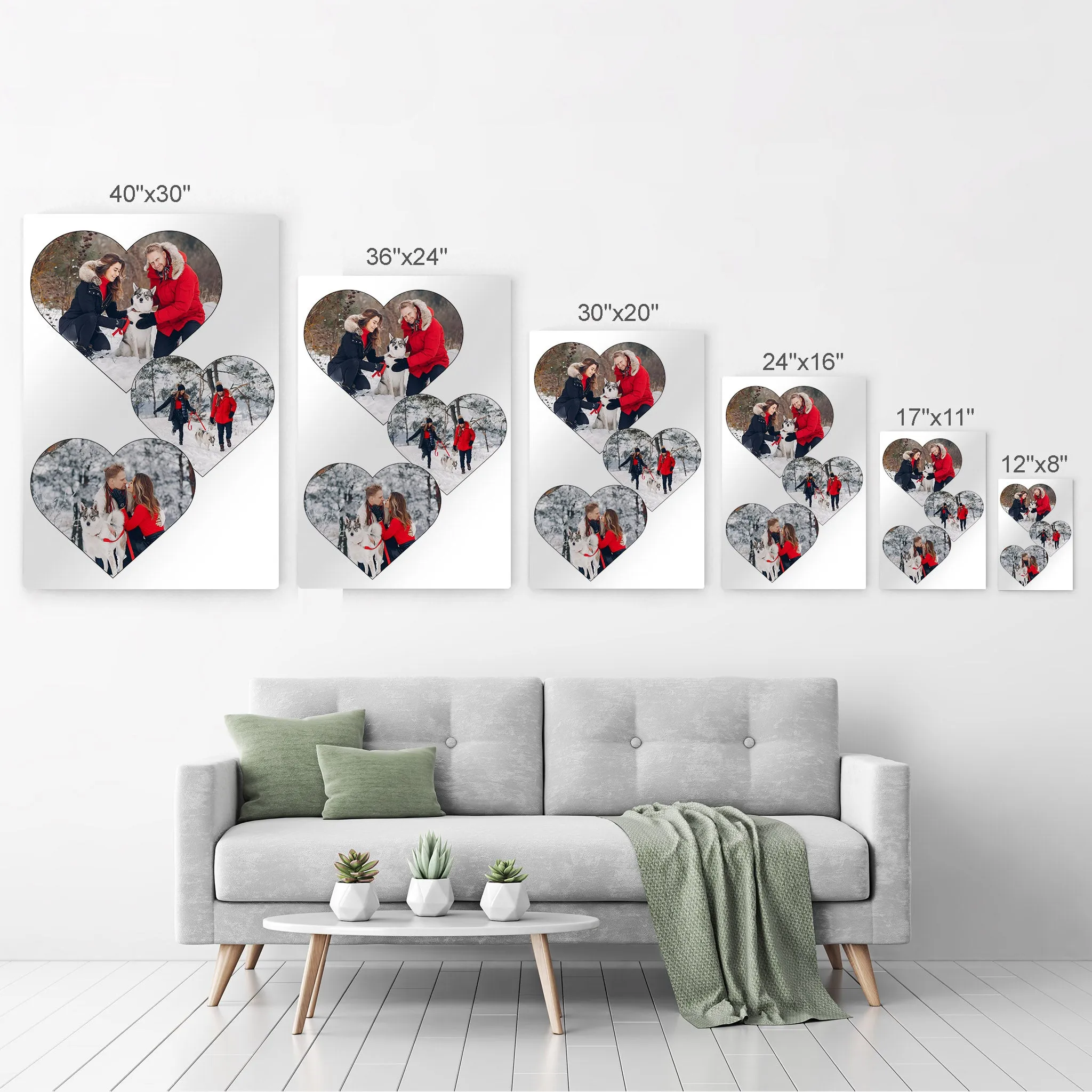 Personalized Gift Wall Art Heart Custom Photo Collage