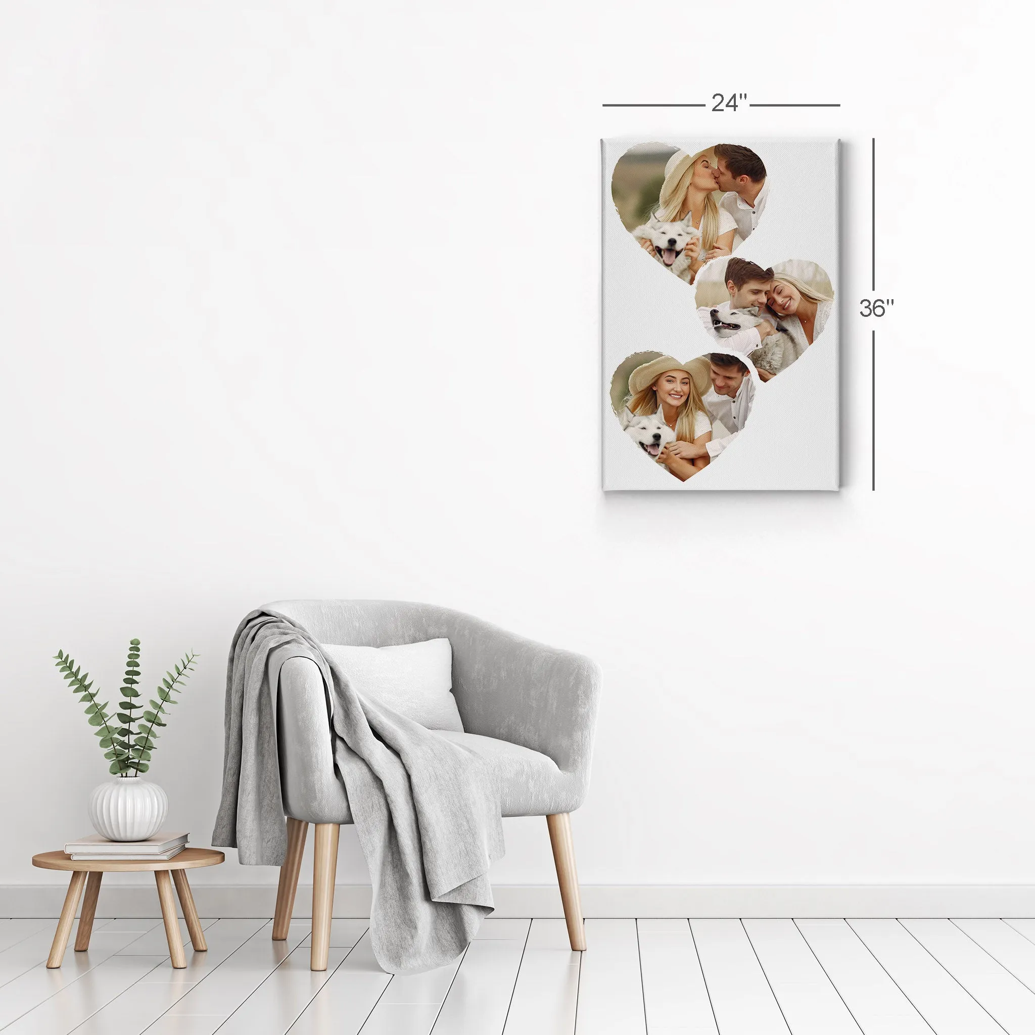 Personalized Gift Wall Art Heart Custom Photo Collage