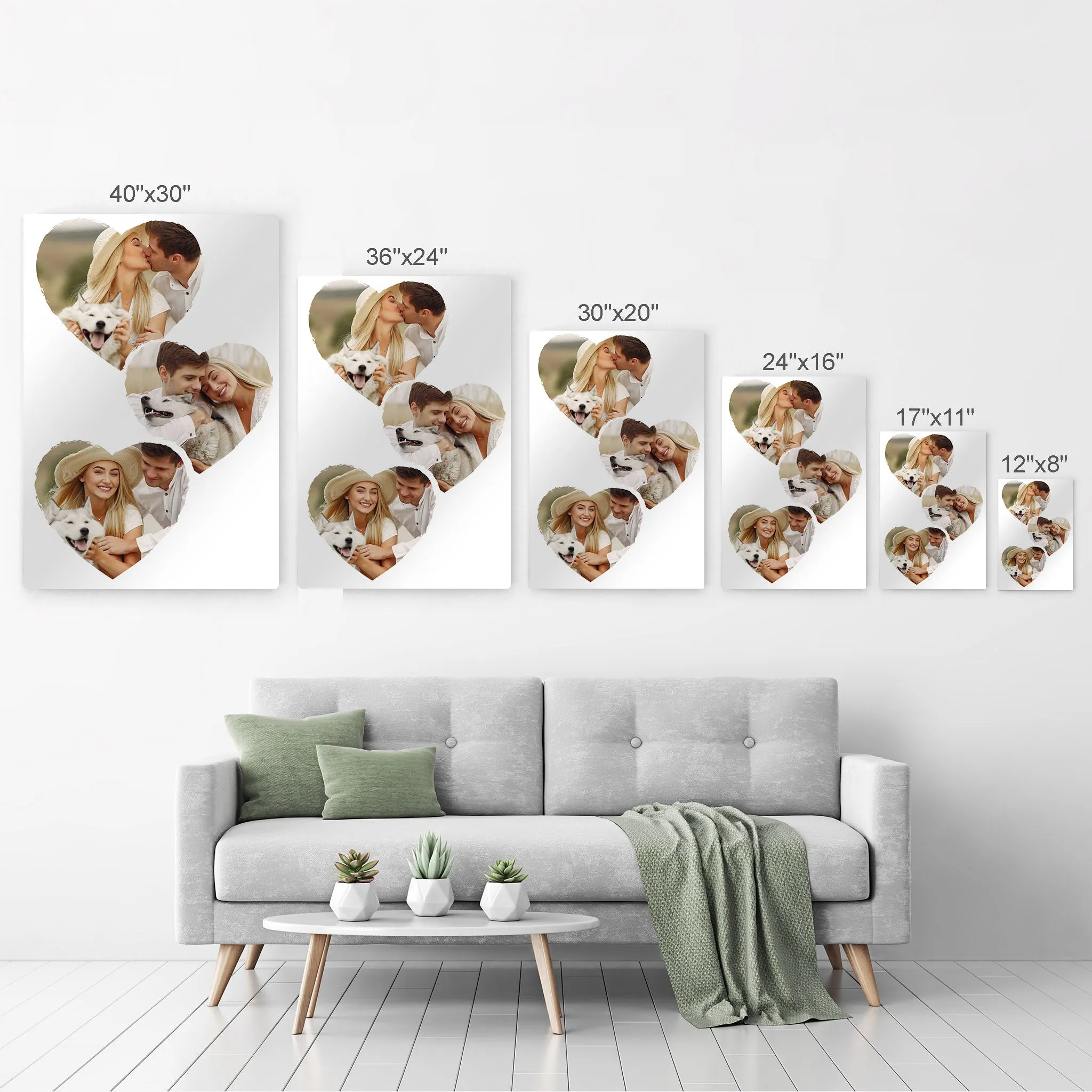 Personalized Gift Wall Art Heart Custom Photo Collage