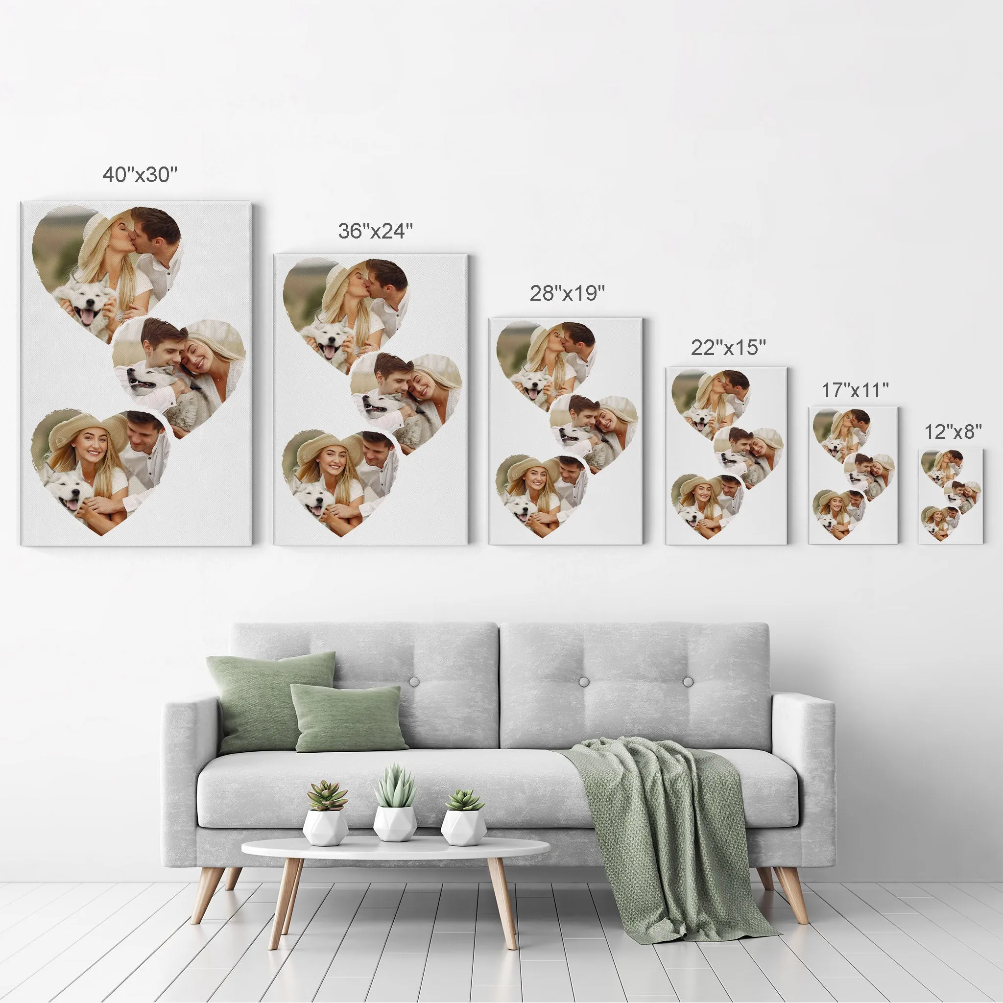 Personalized Gift Wall Art Heart Custom Photo Collage