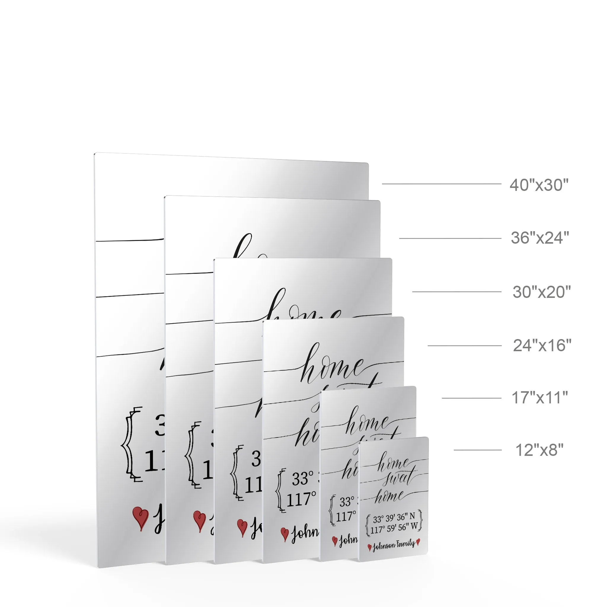 Personalized Gift Wall Art with Family Name and Coordinates Home Sweet Home Design