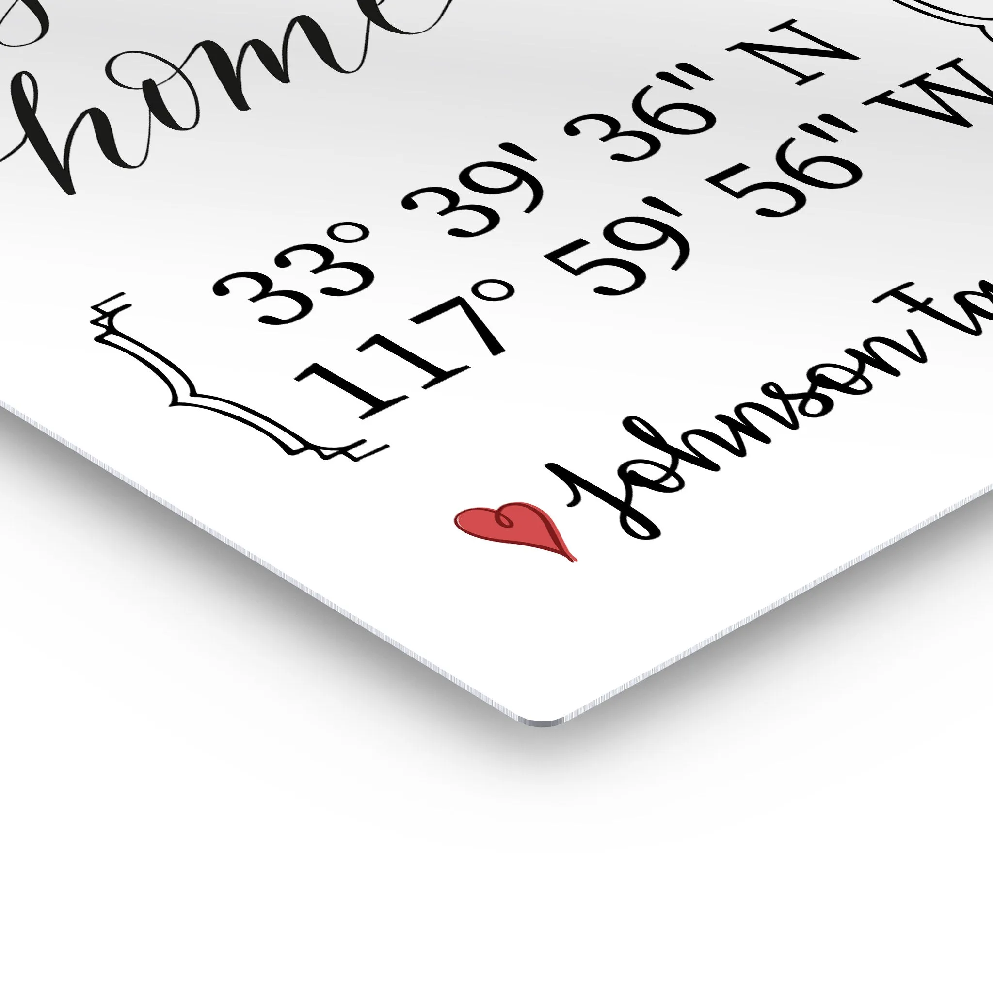 Personalized Gift Wall Art with Family Name and Coordinates Home Sweet Home Design