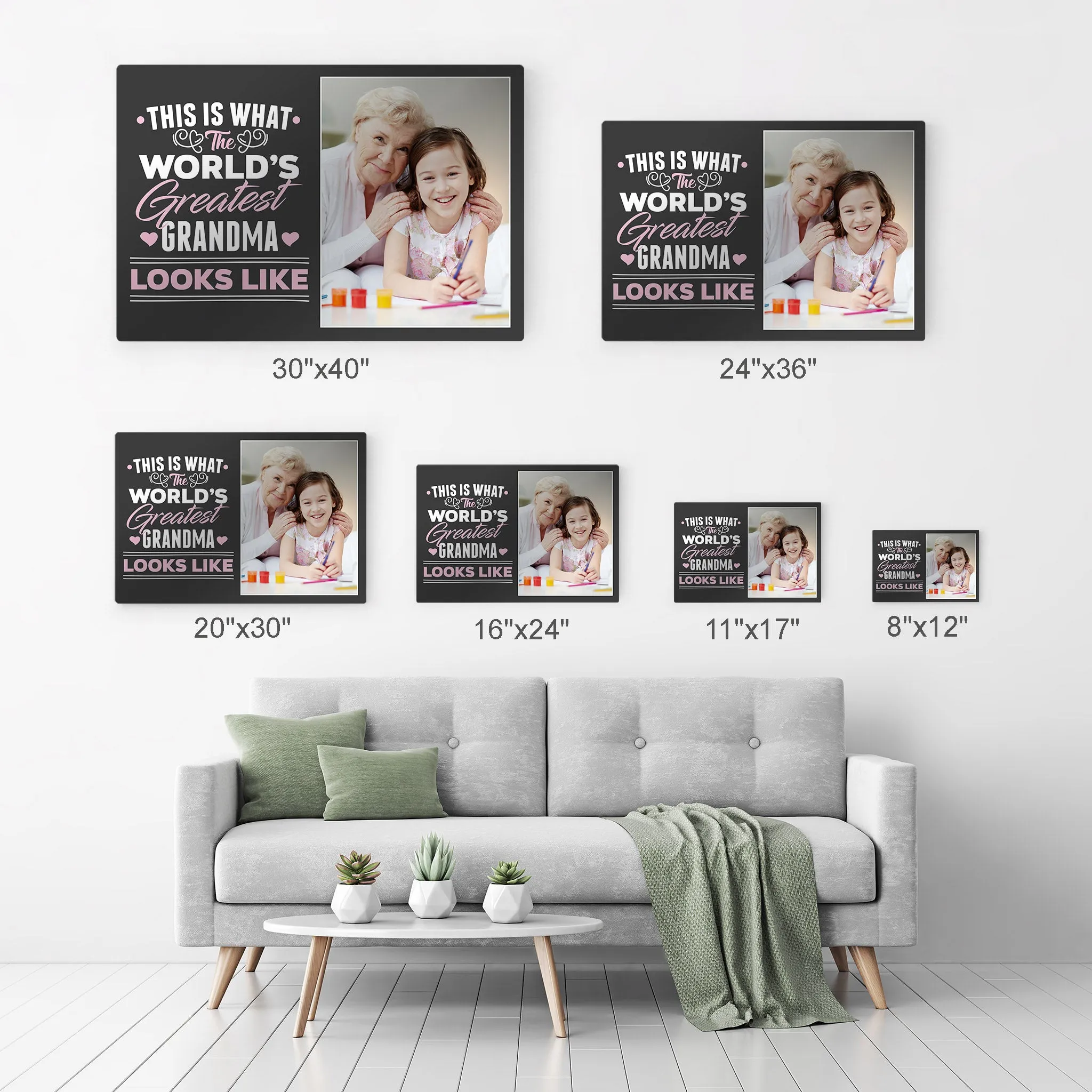 Personalized Mother Gift Wall Art Custom Photo This is What the World's Greatest Grandma Looks Like