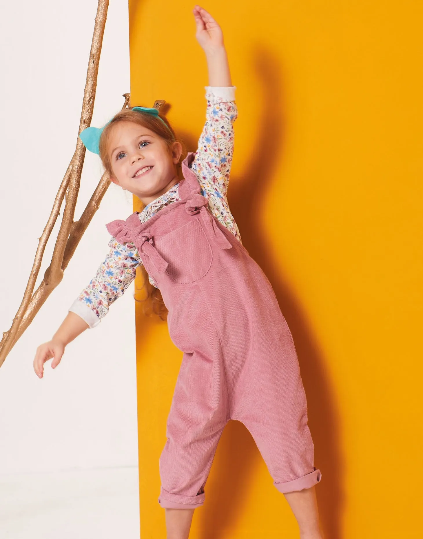 Pink Plain Dungarees