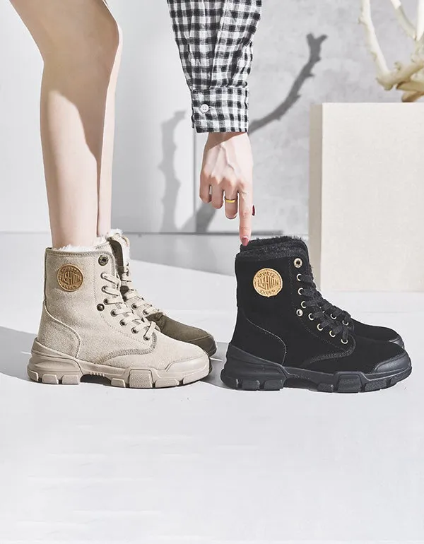 Plush Martin Thick Suede Winter Boots For Women