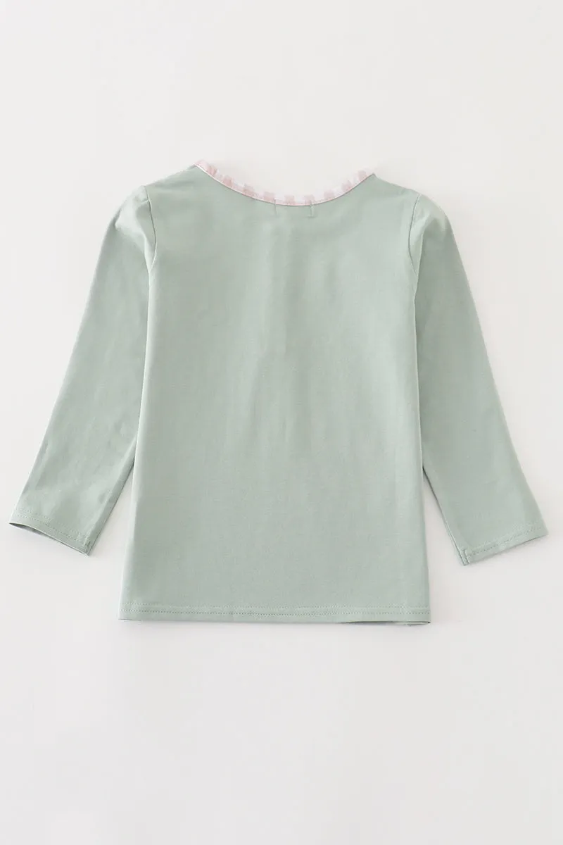 Premium Green Turkey Embroidery Boy Top