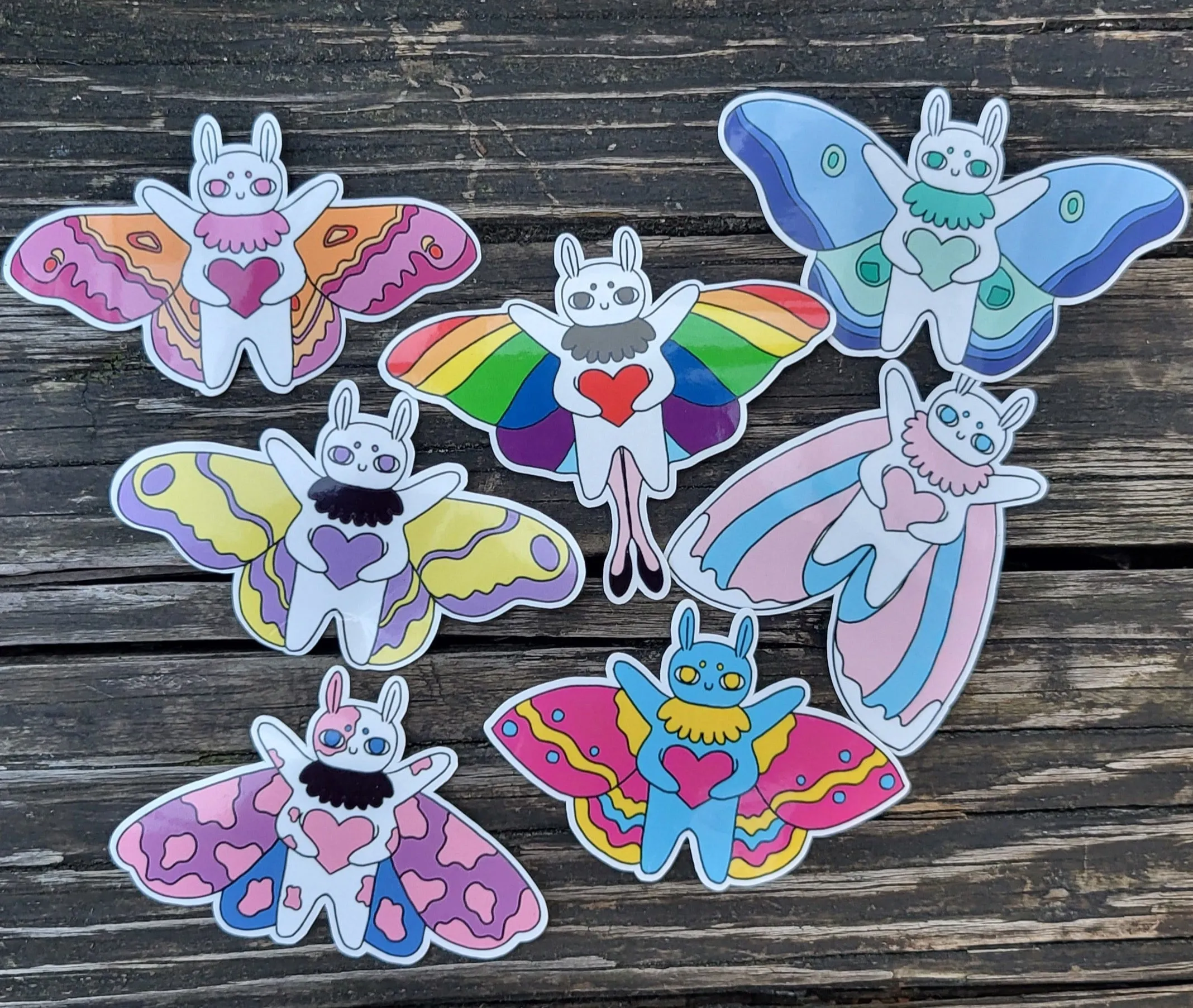 Pride Moth Stickers
