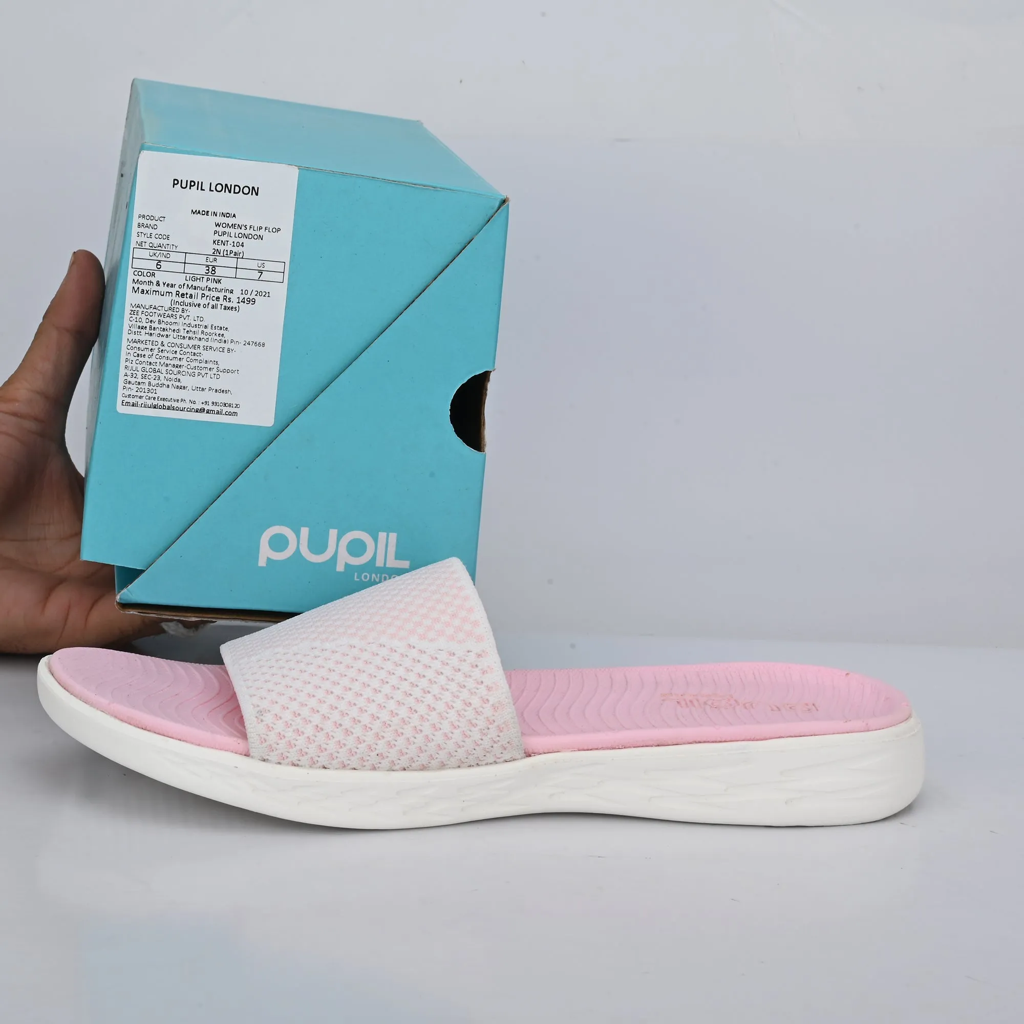 Pupil London Women's KENT-104, Flip-Flop, L.Pink